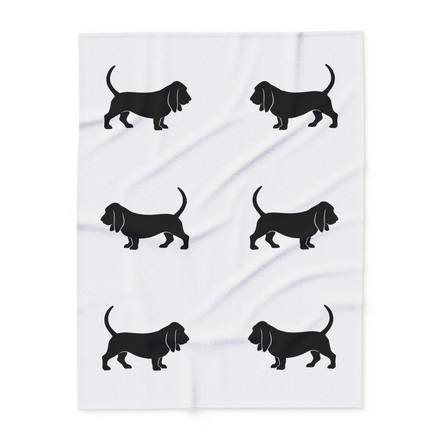 Basset Hound Silhouette Arctic Fleece Blanket