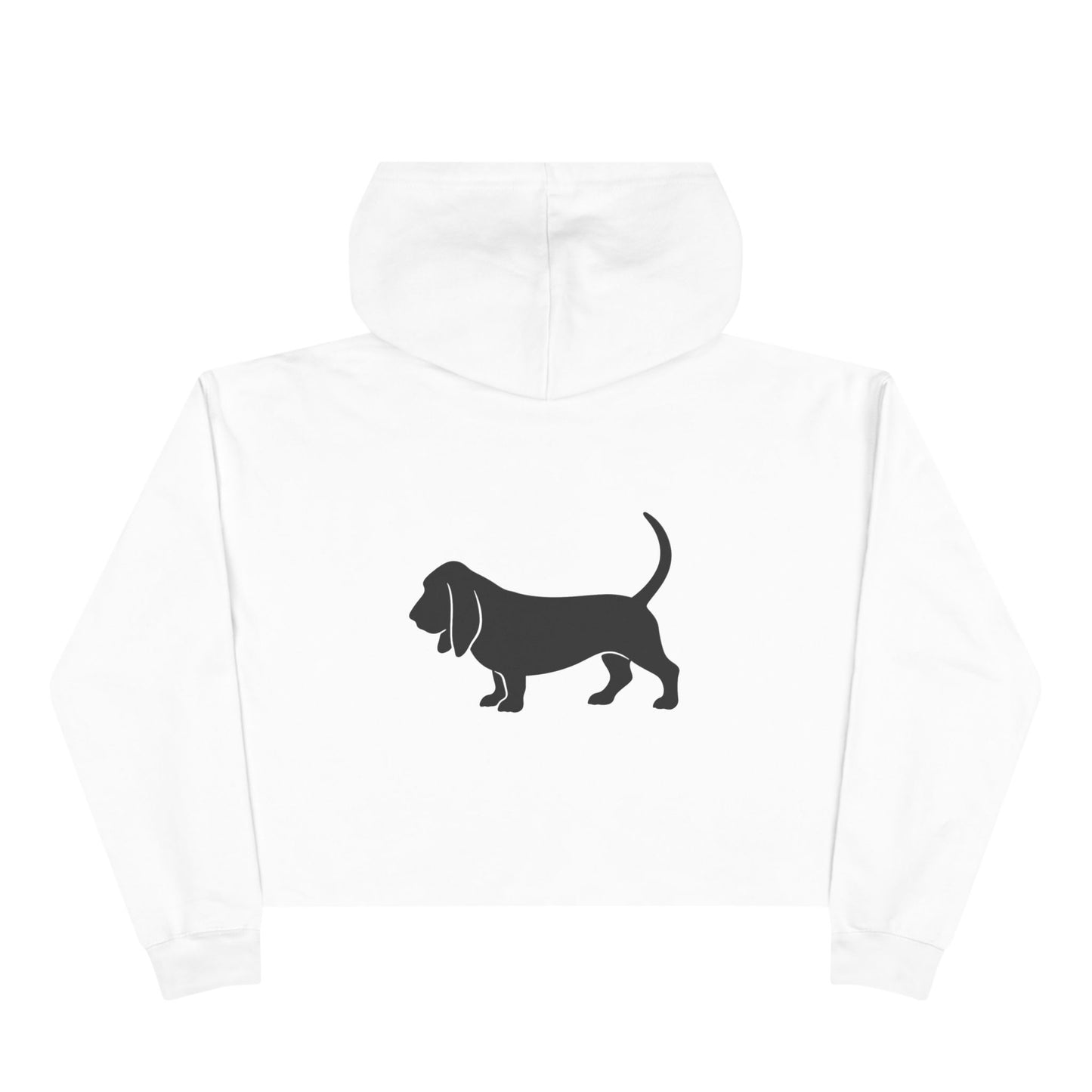 Basset Hound Silhouette Women's Crop Hoodie