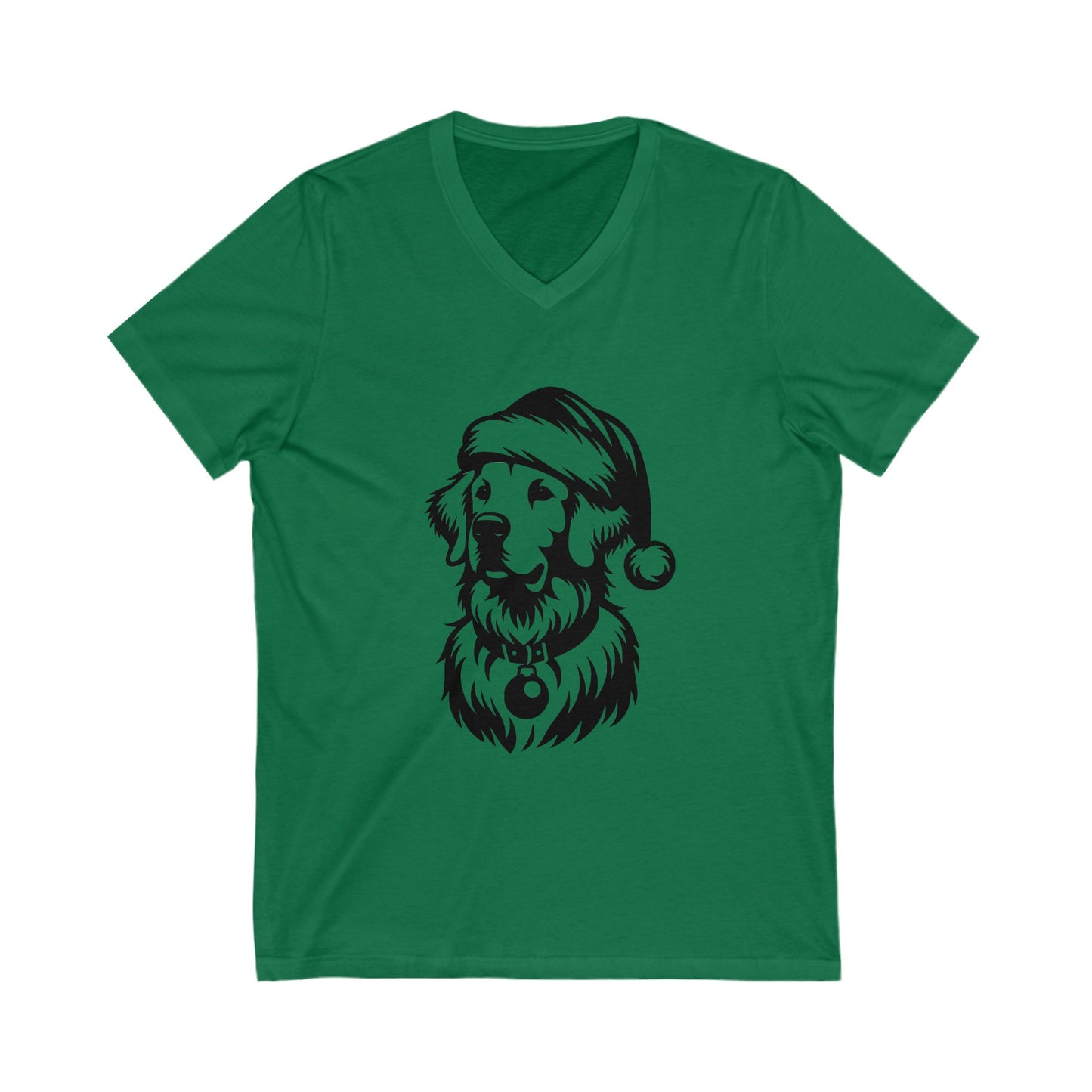 Santa Paws Golden Unisex Short Sleeve V-Neck Tee