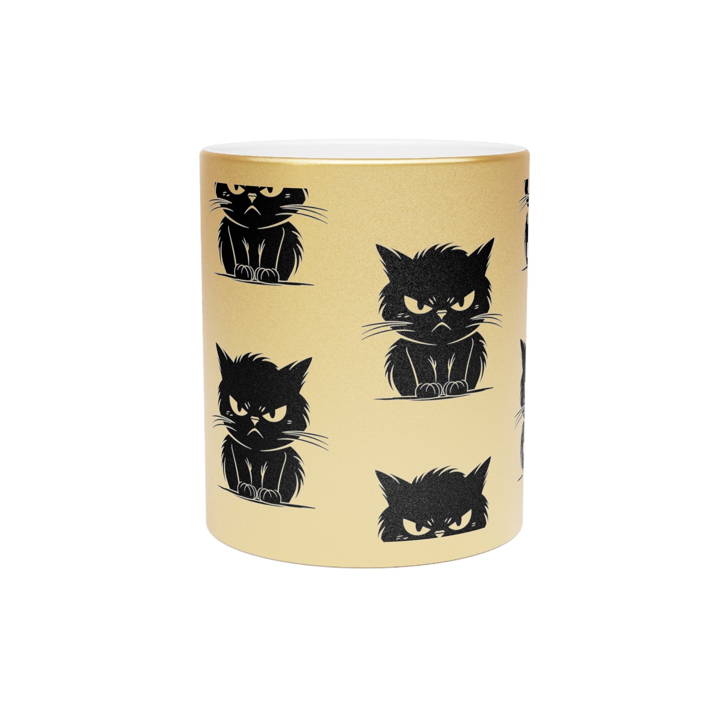 Angry Cat Metallic Coffee Mug