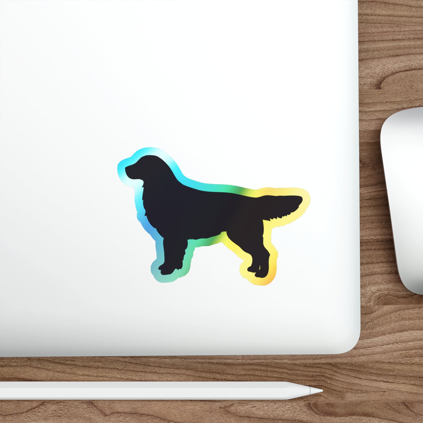 Golden Silhouette Holographic Sticker