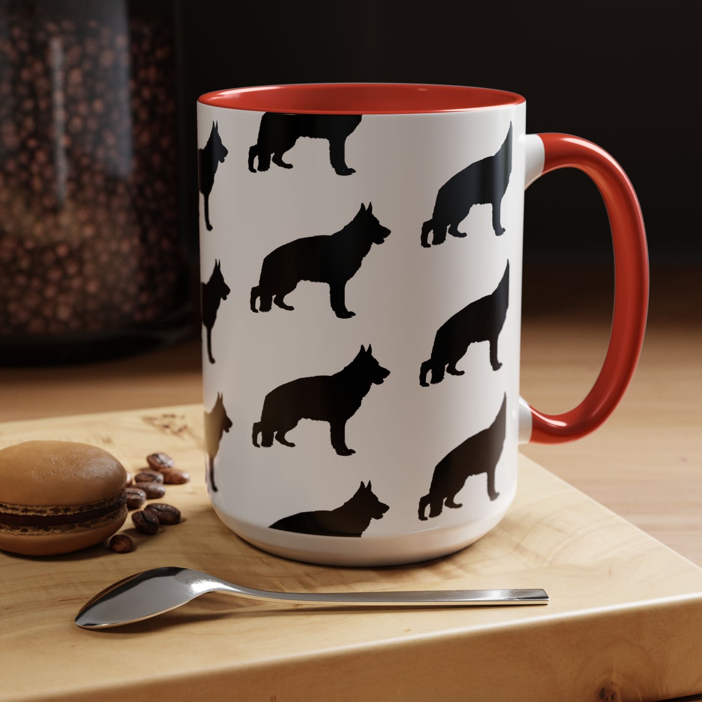 German Shepherd Silhouette 2-Tone Coffee Mug