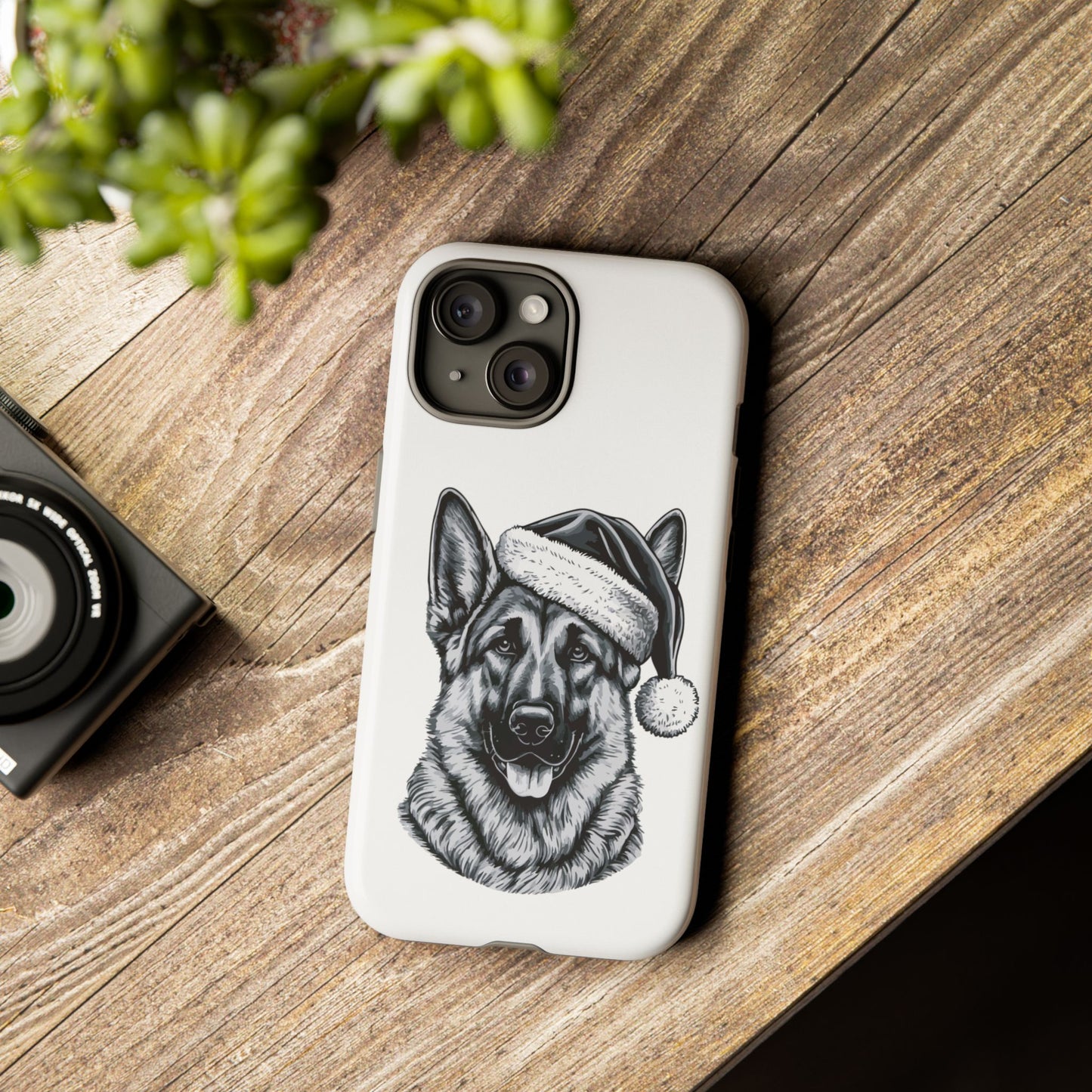 Santa Paws German Shepherd iPhone Case
