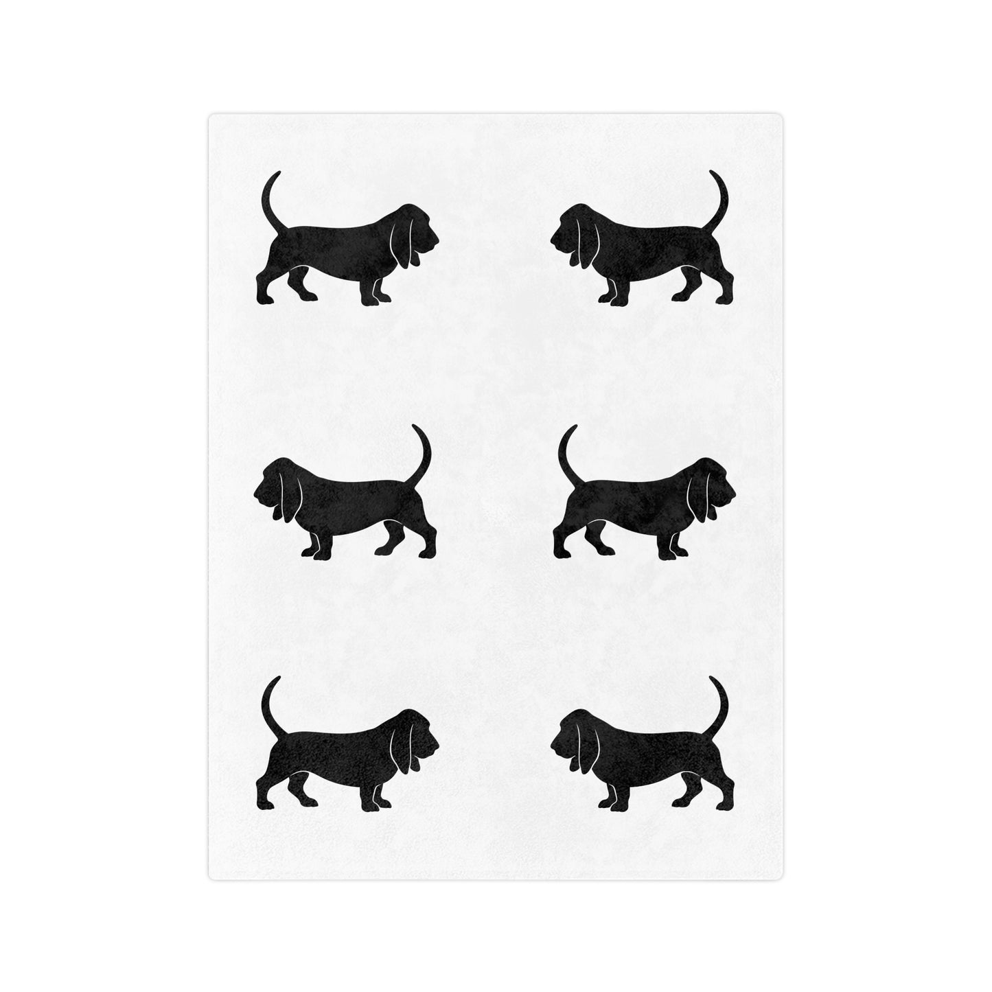 Basset Hound Silhouette Velveteen Microfiber Blanket