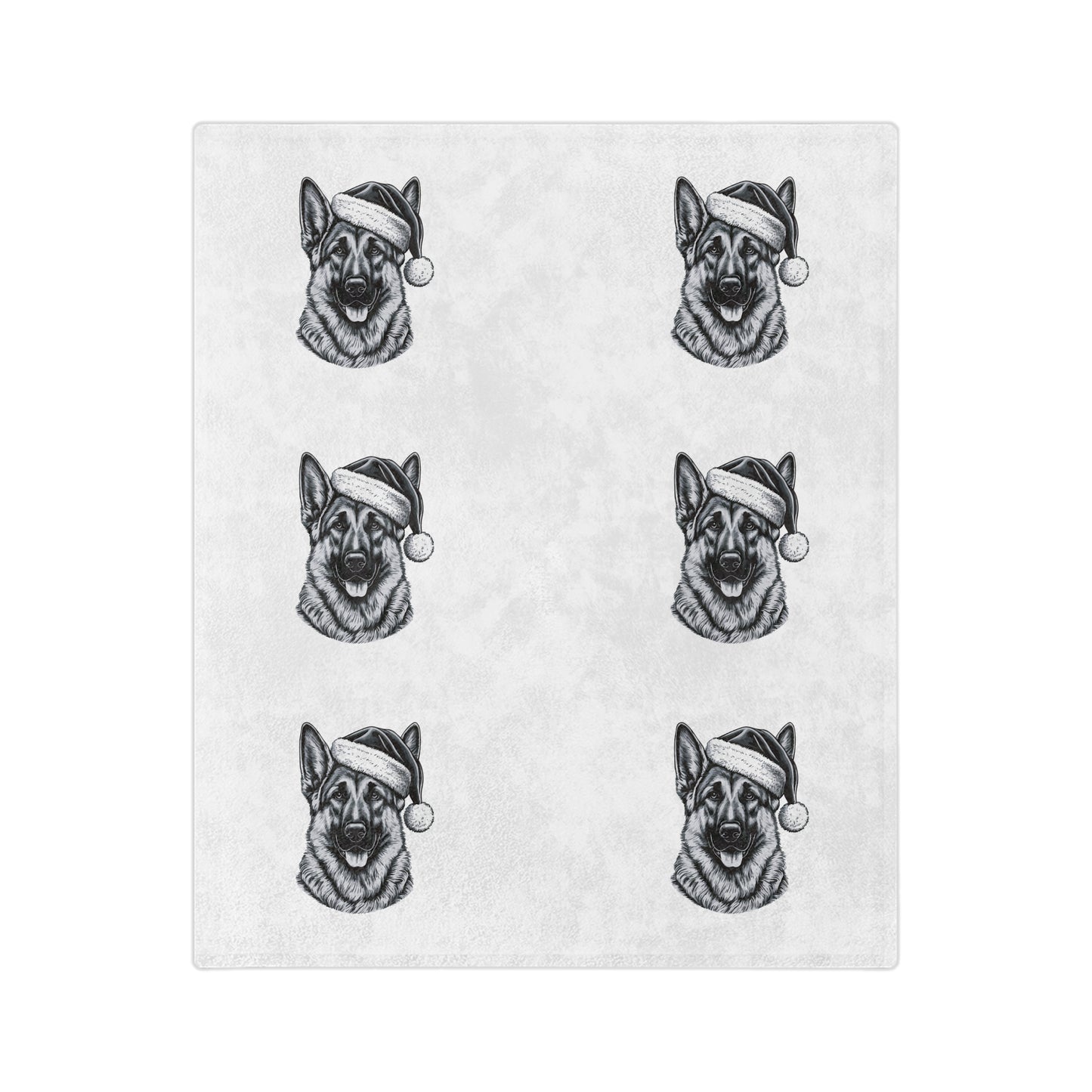 Santa Paws German Shepherd Velveteen Microfiber Blanket