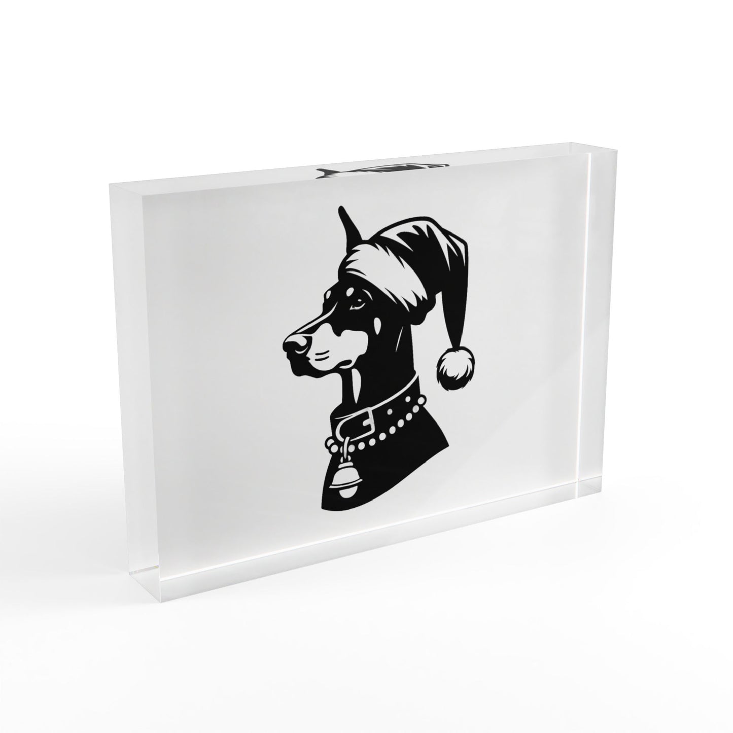 Santa Paws Doberman Acrylic Photo Block