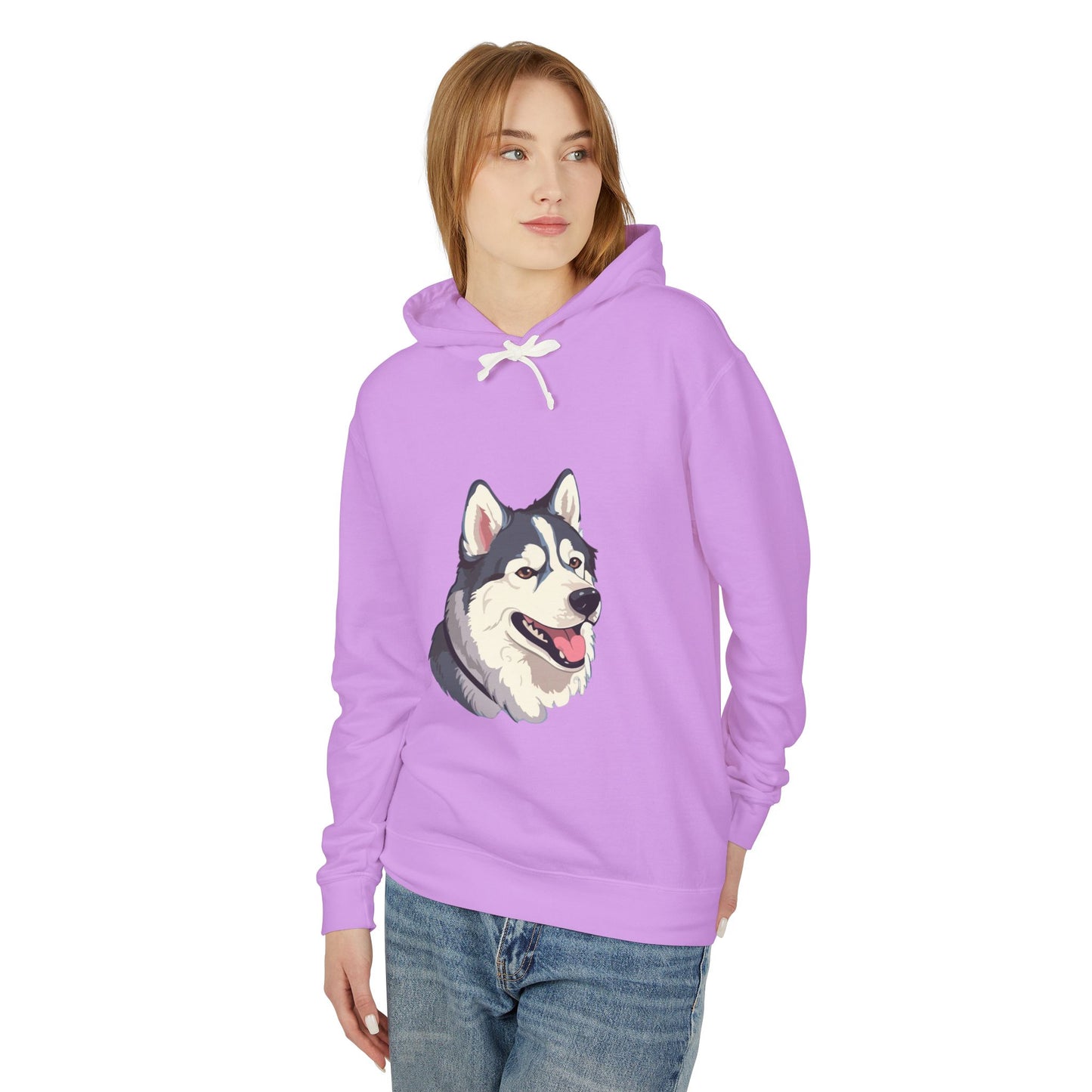 Malamute Head Unisex Lightweight Hoodie