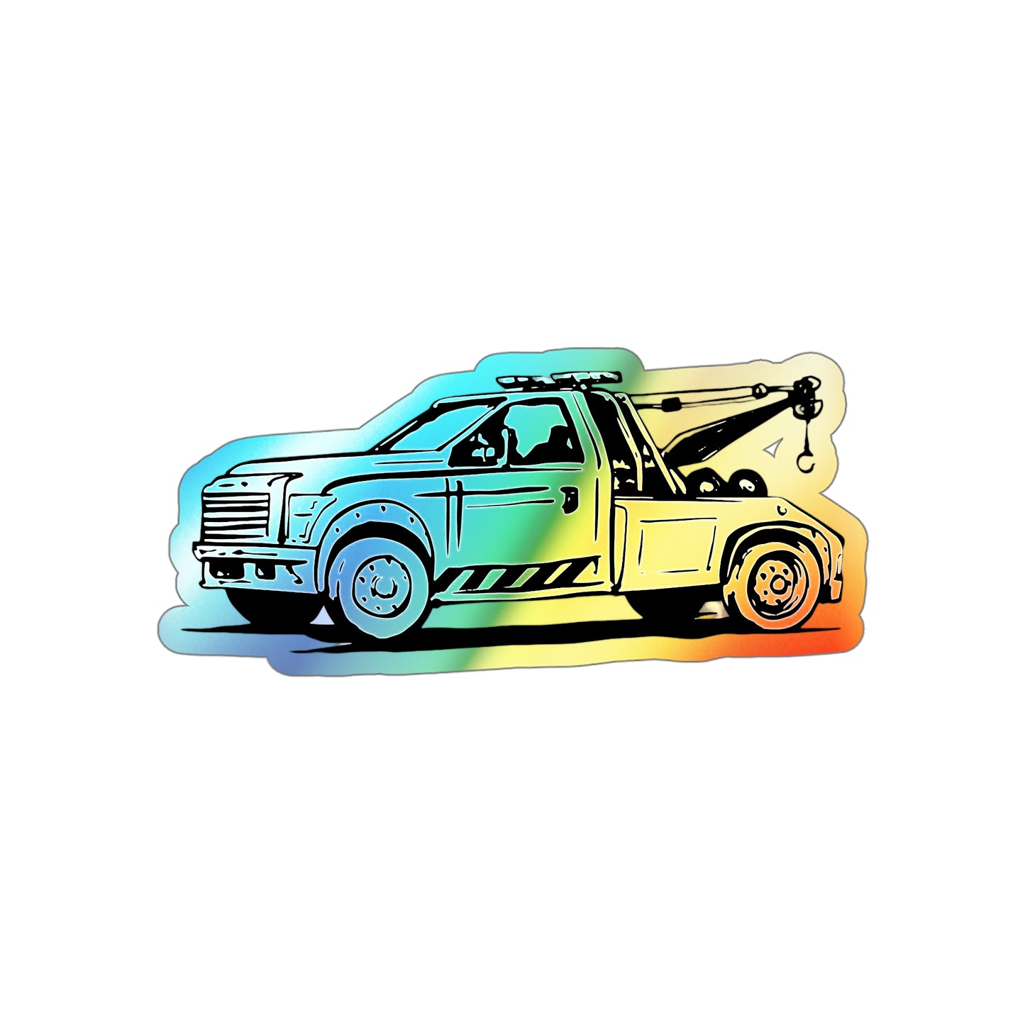 Wheel Lift Tow Truck Holographic Sticker