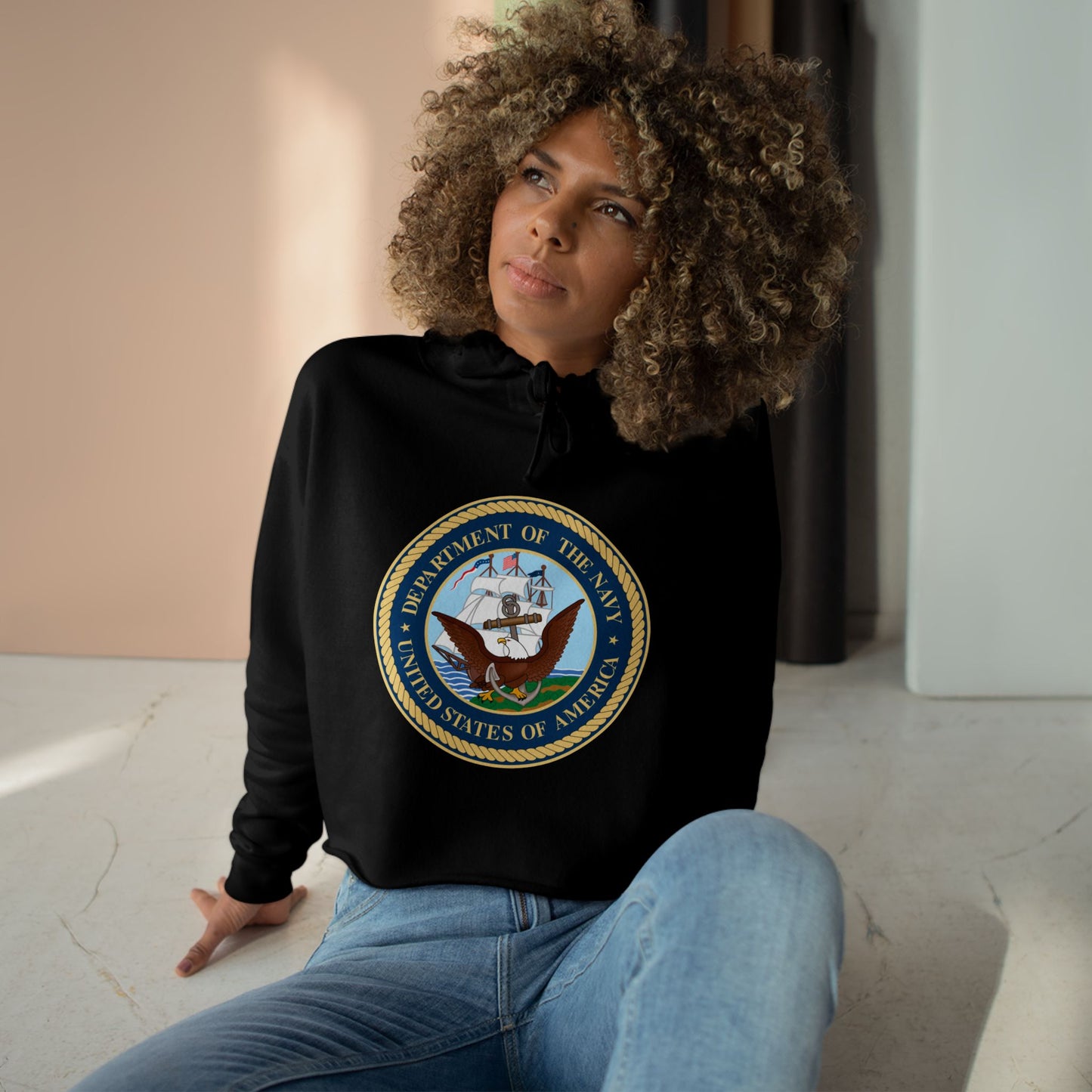 US Navy Women's Crop Hoodie