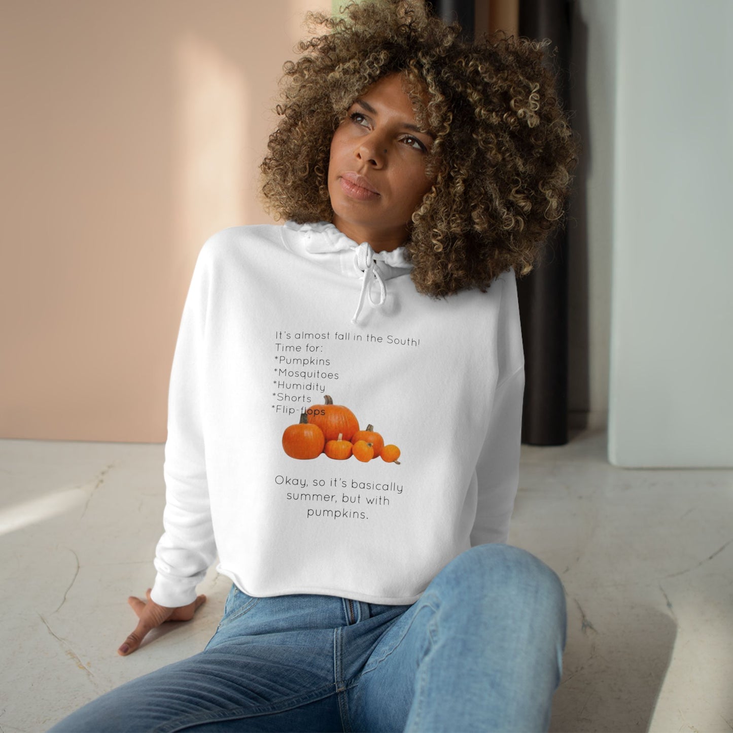 Fall In The South Women's Crop Hoodie