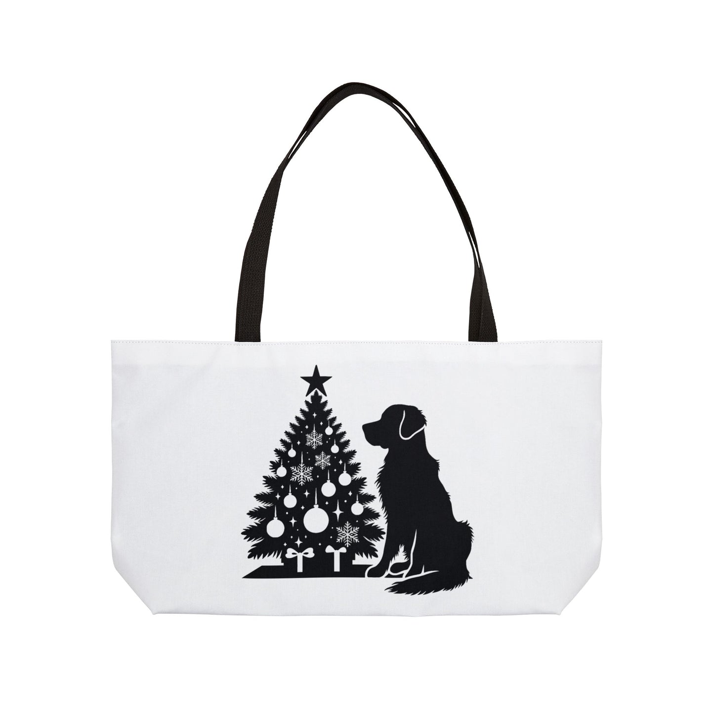 Golden Christmas Tree Weekender Tote Bag