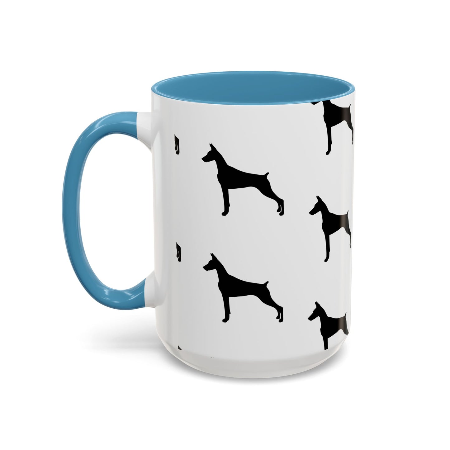 Doberman Silhouette 2-Tone Coffee Mug