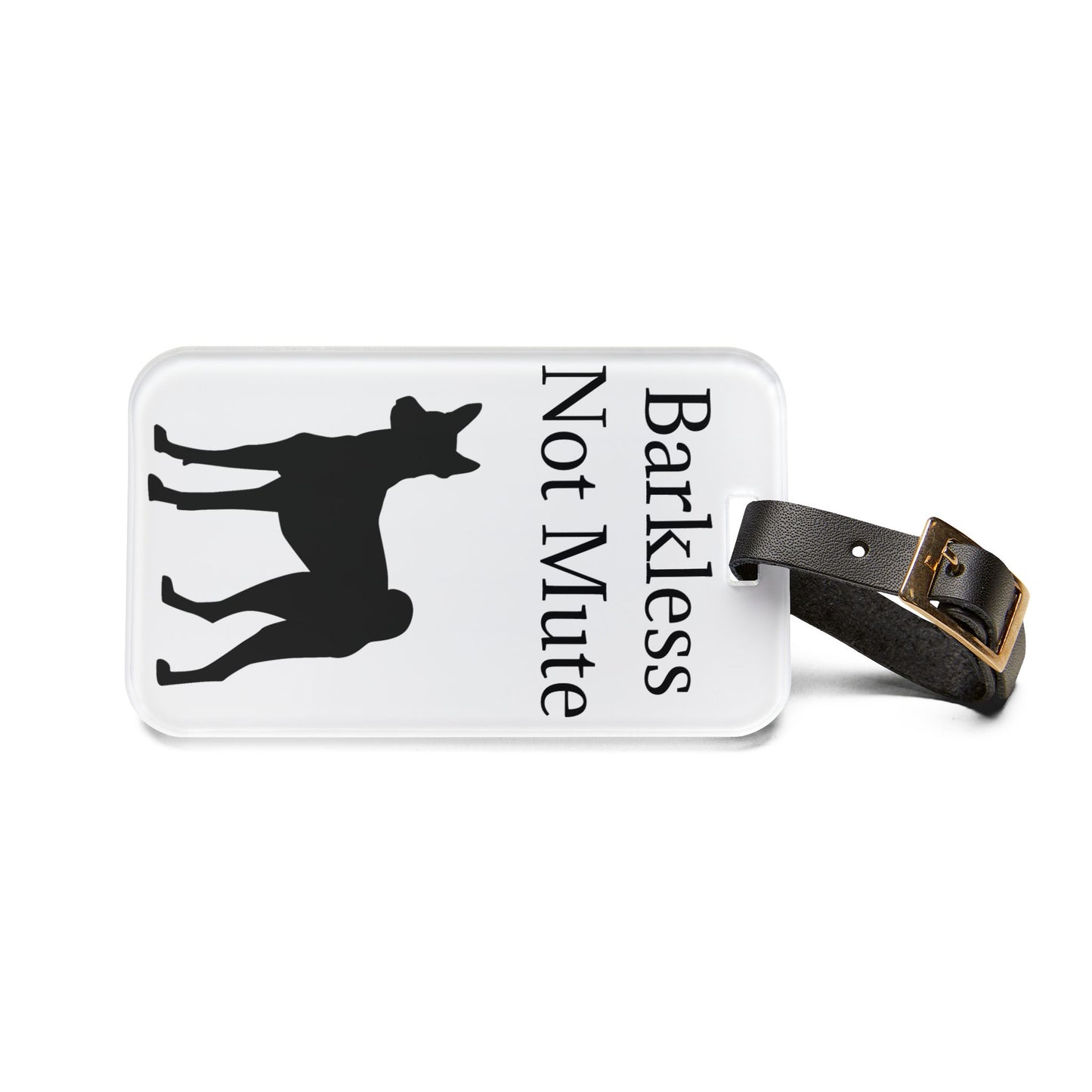 Barkless Not Mute Leather Strap Luggage Tag
