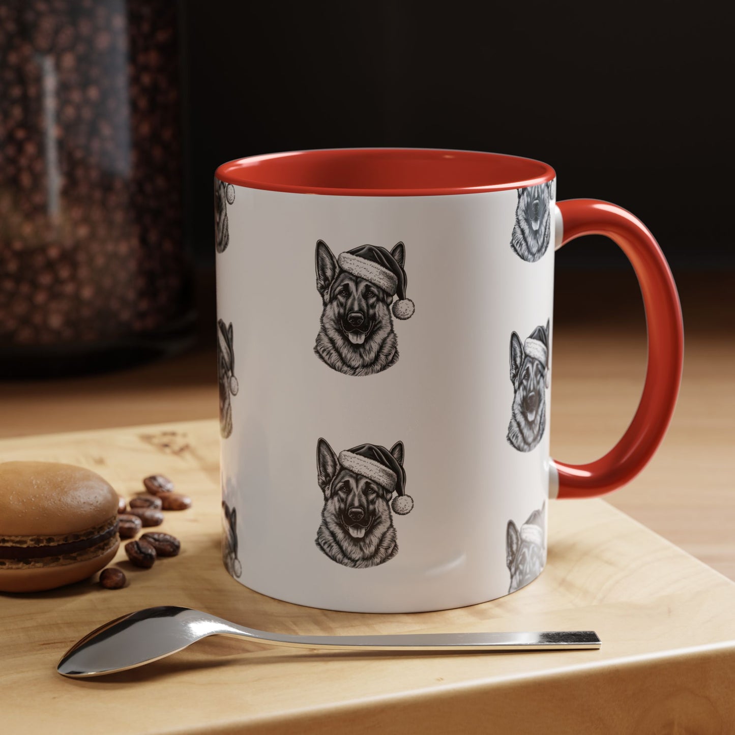 Santa Paws German Shepherd 2-Tone Coffee Mug