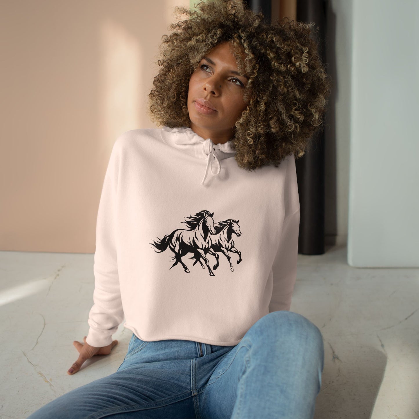 Horsin' Around Women's Crop Hoodie