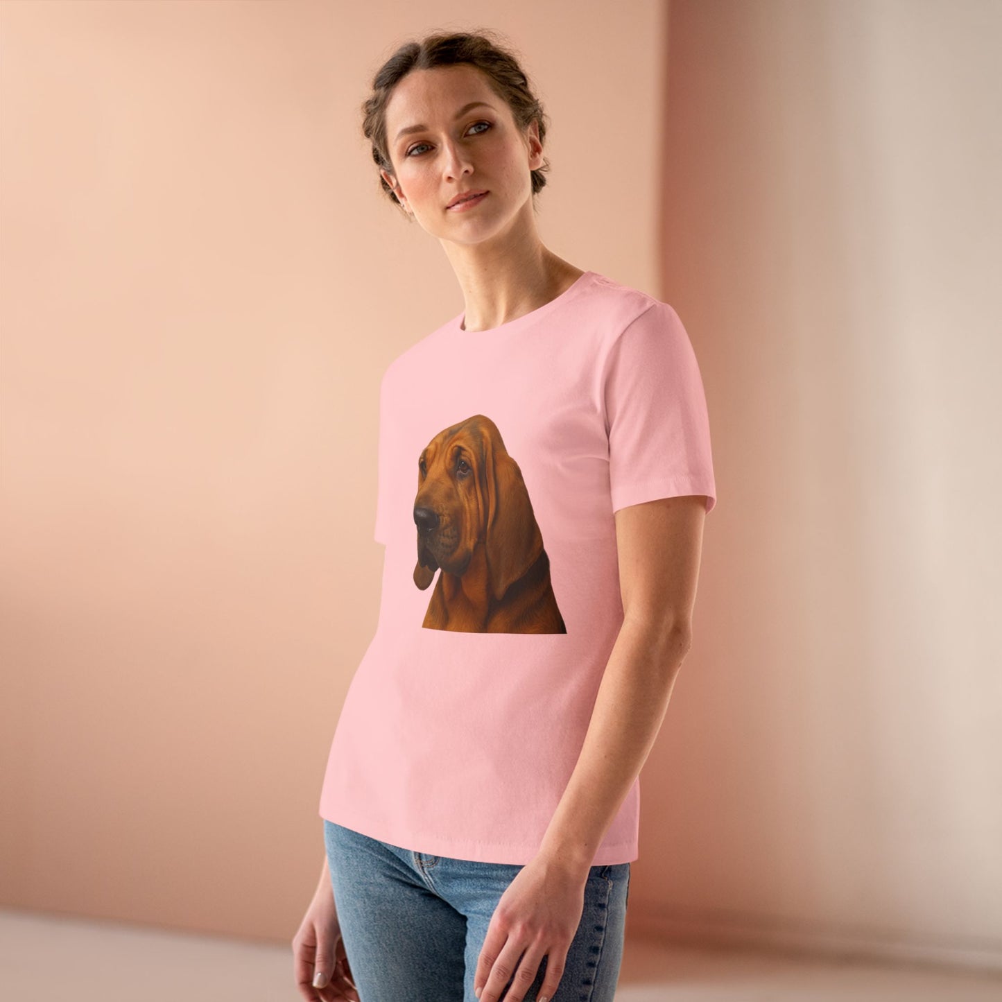 Bloodhound Head Women's Short Sleeve Crewneck Tee