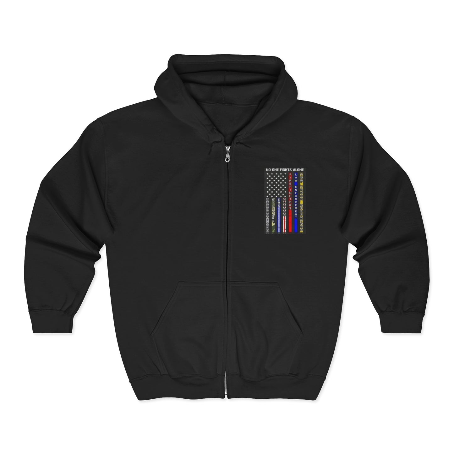 No One Fights Alone Unisex Full Zip Hoodie