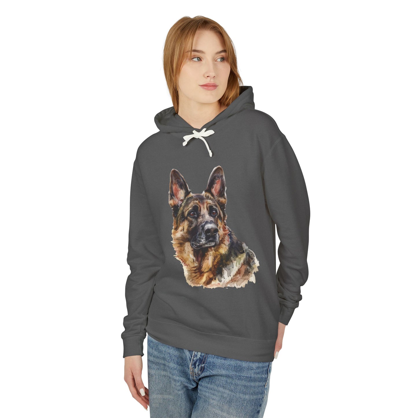German Shepherd Head Unisex Lightweight Hoodie