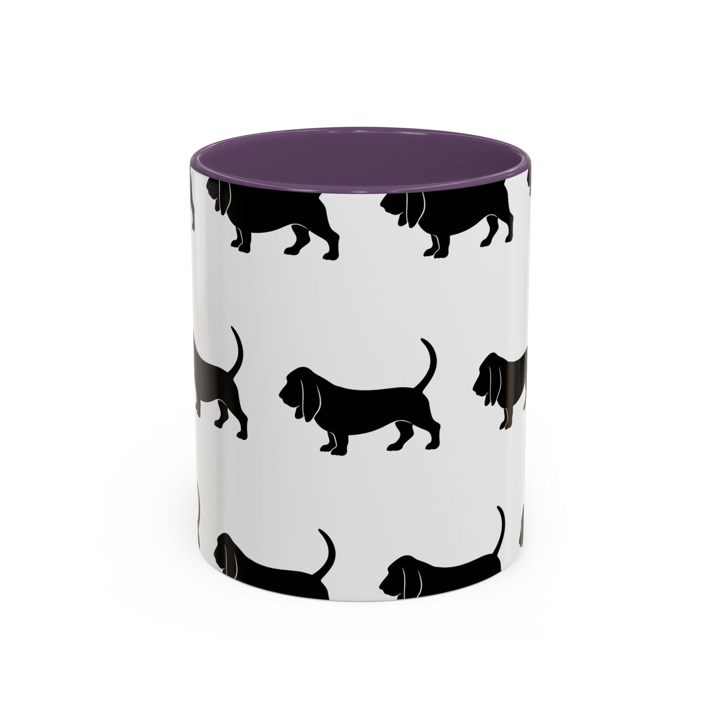 Basset Hound Silhouette 2-Tone Coffee Mug