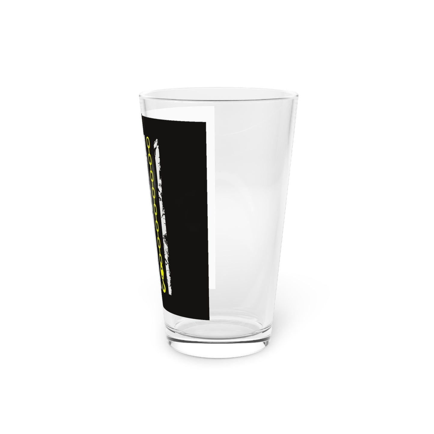 Thin Yellow Line Drinking Glass