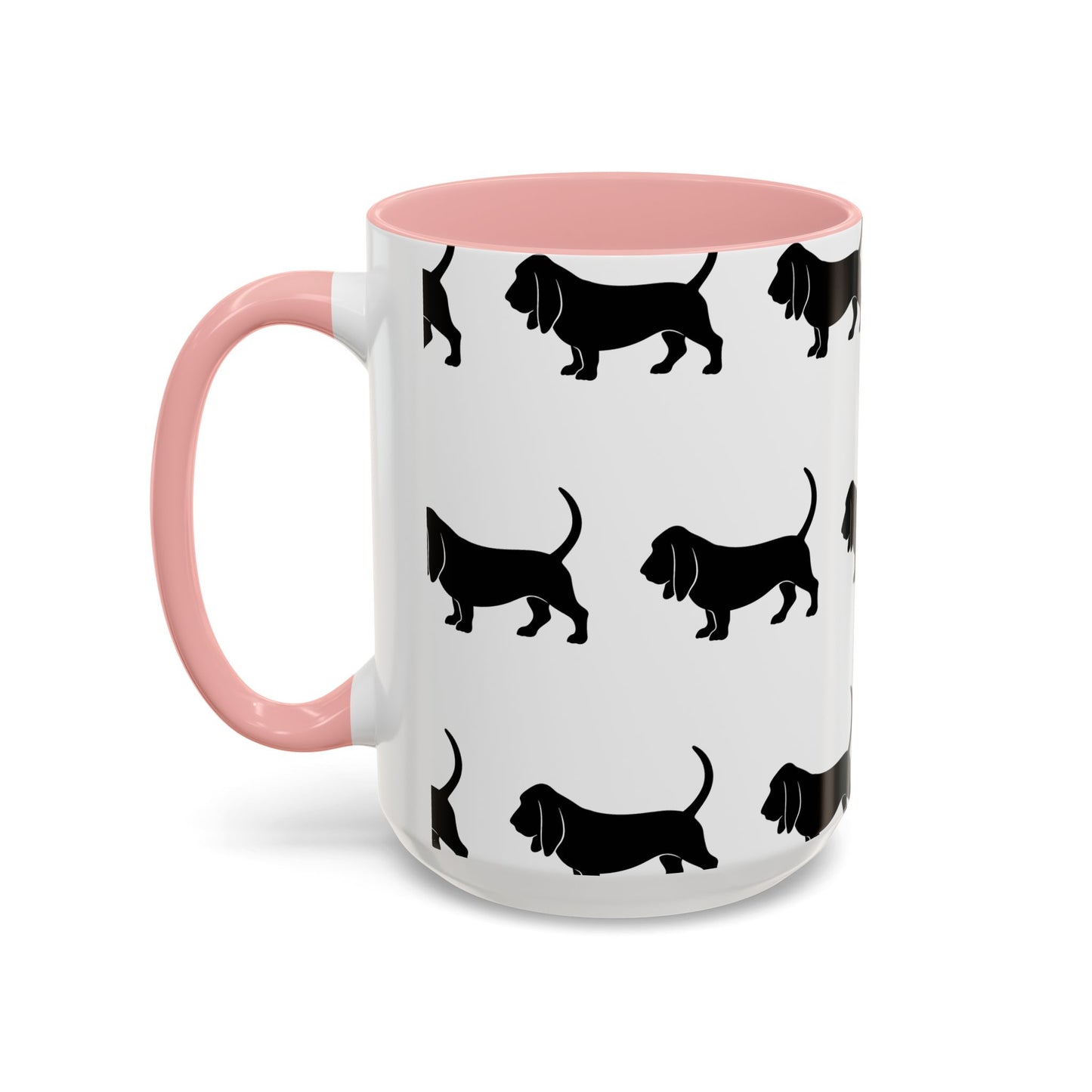 Basset Hound Silhouette 2-Tone Coffee Mug