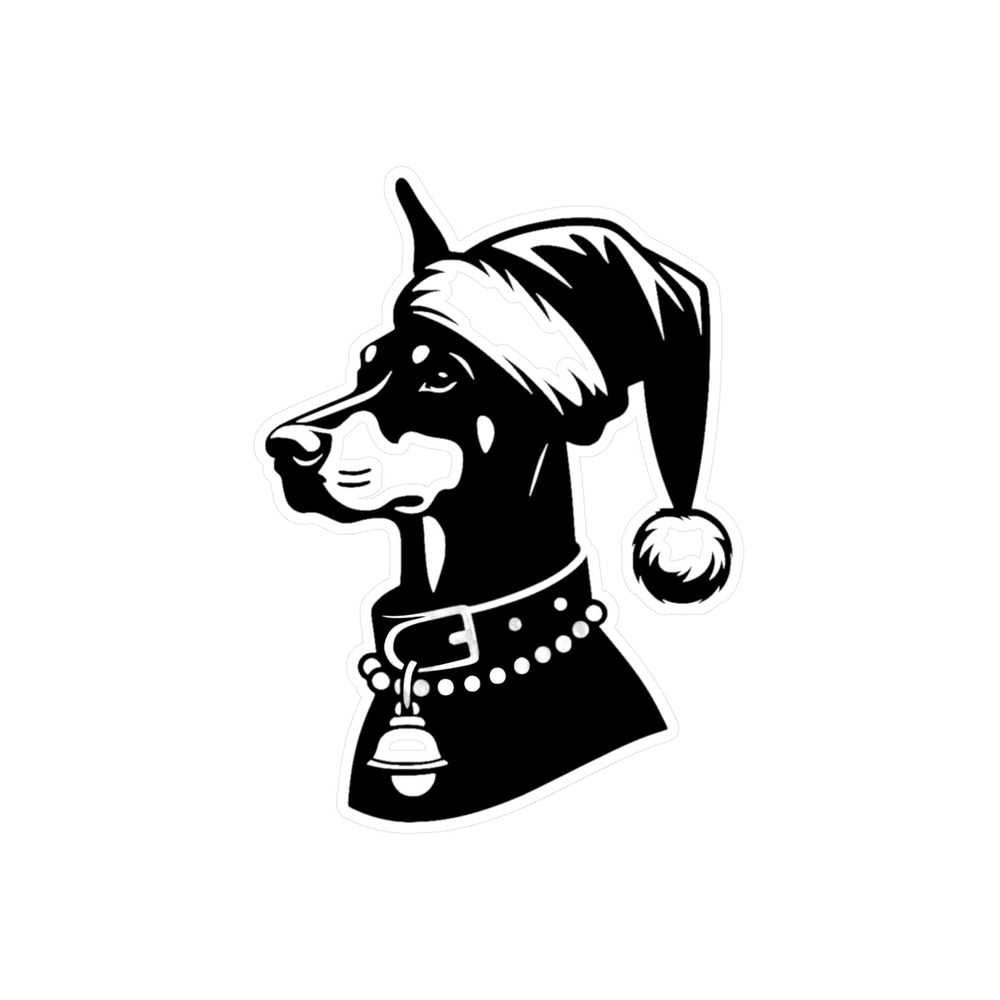 Santa Paws Doberman Vinyl Decal