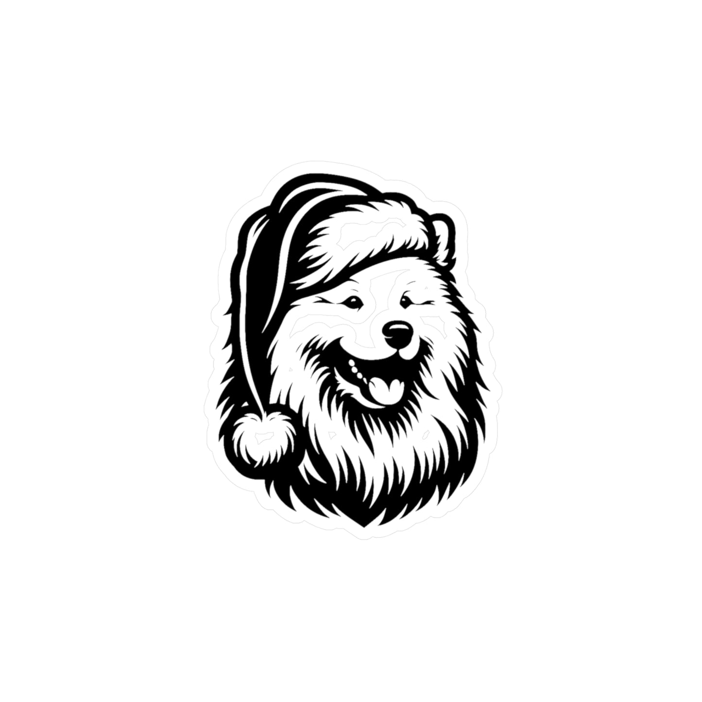 Santa Paws Samoyed Vinyl Decal