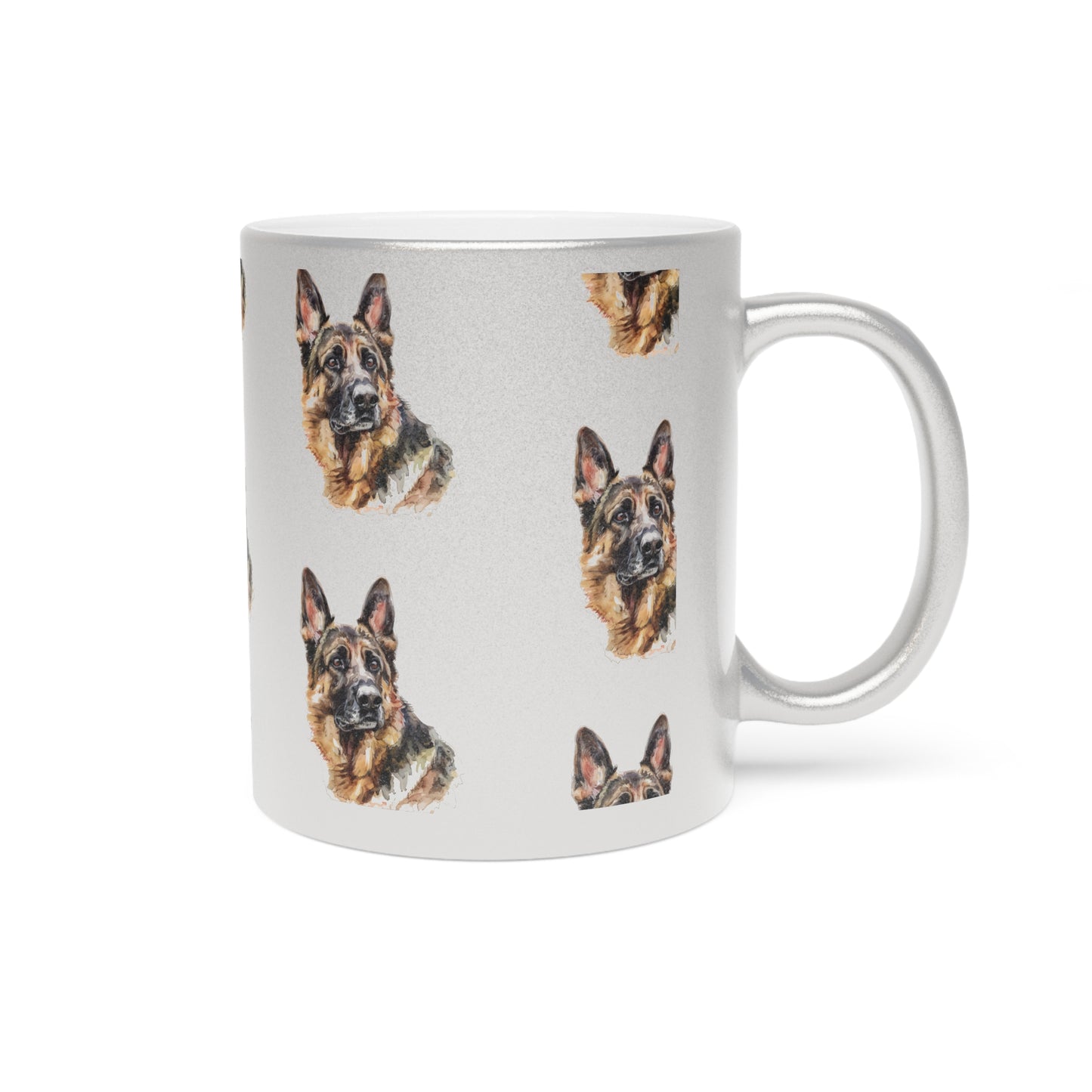 German Shepherd Head Metallic Coffee Mug