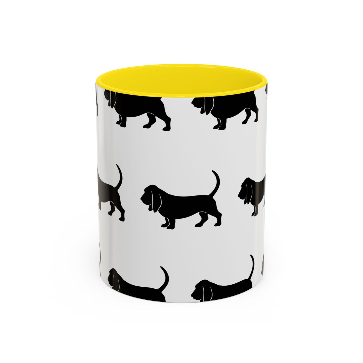 Basset Hound Silhouette 2-Tone Coffee Mug