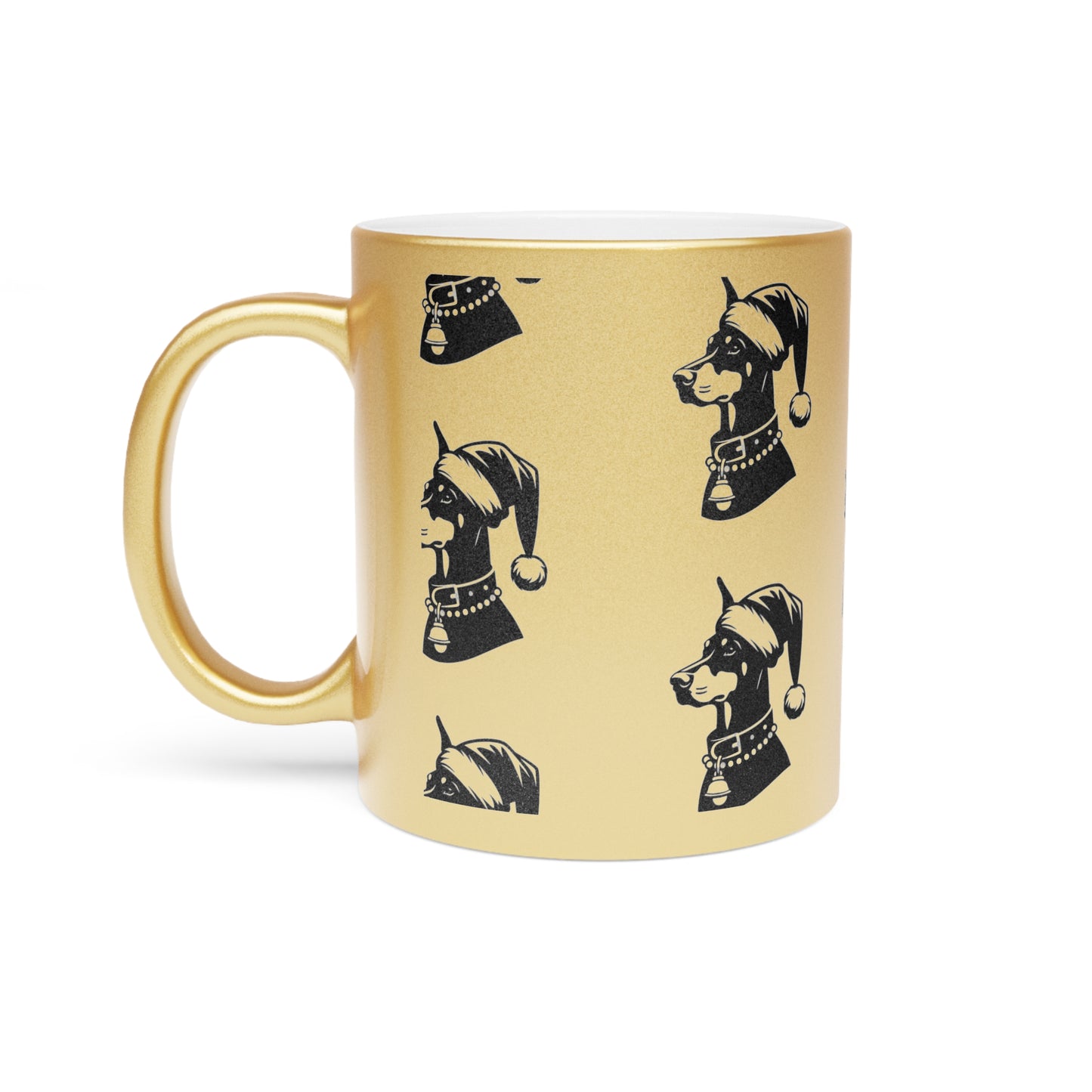 Santa Paws Doberman Metallic Coffee Mug