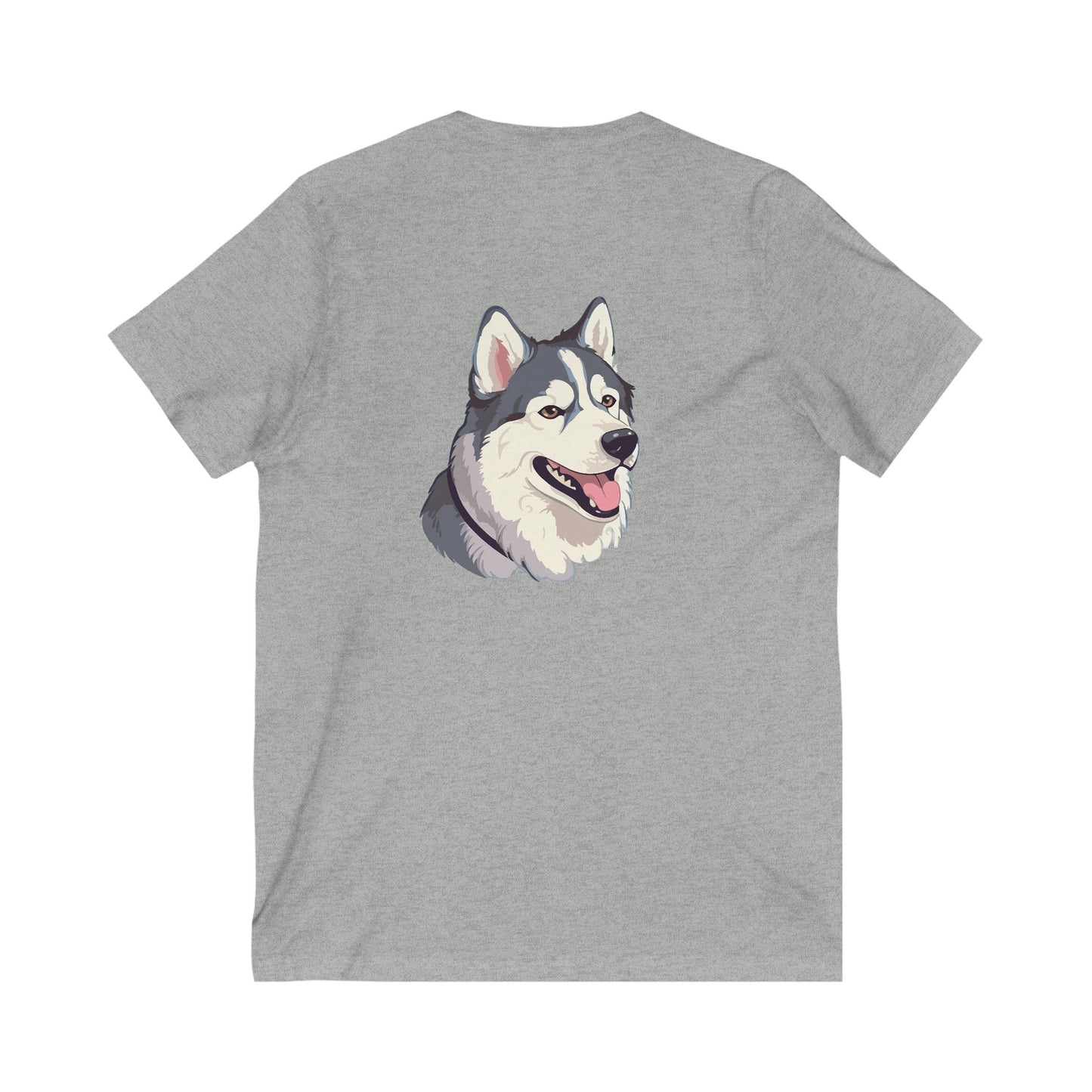 Malamute Head Unisex Short Sleeve V-Neck Tee