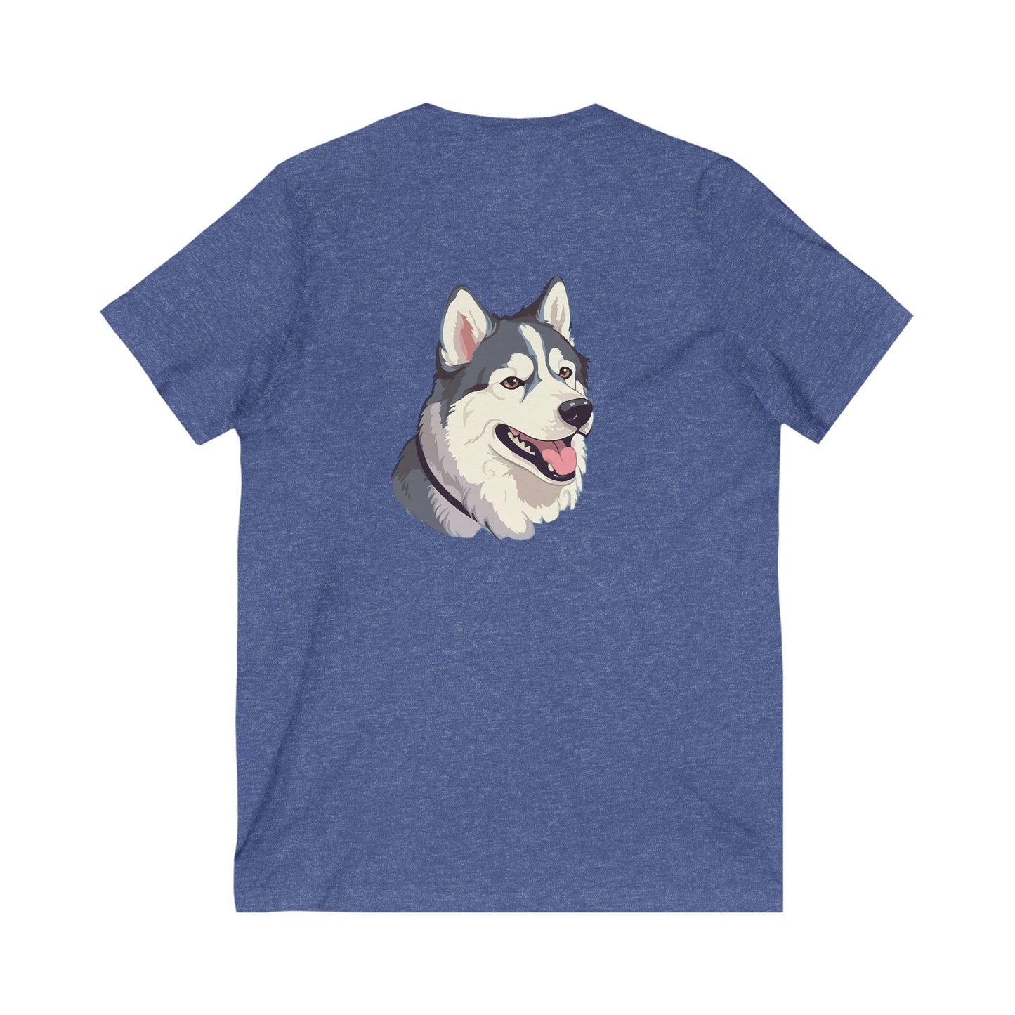 Malamute Head Unisex Short Sleeve V-Neck Tee