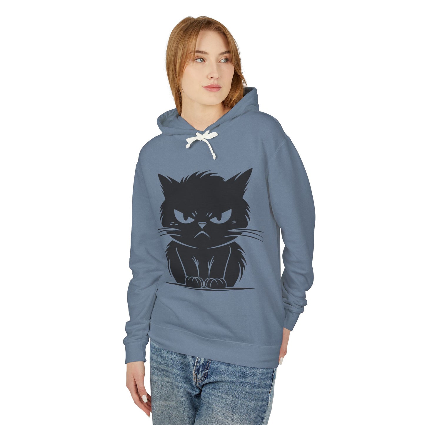 Angry Cat Unisex Lightweight Hoodie