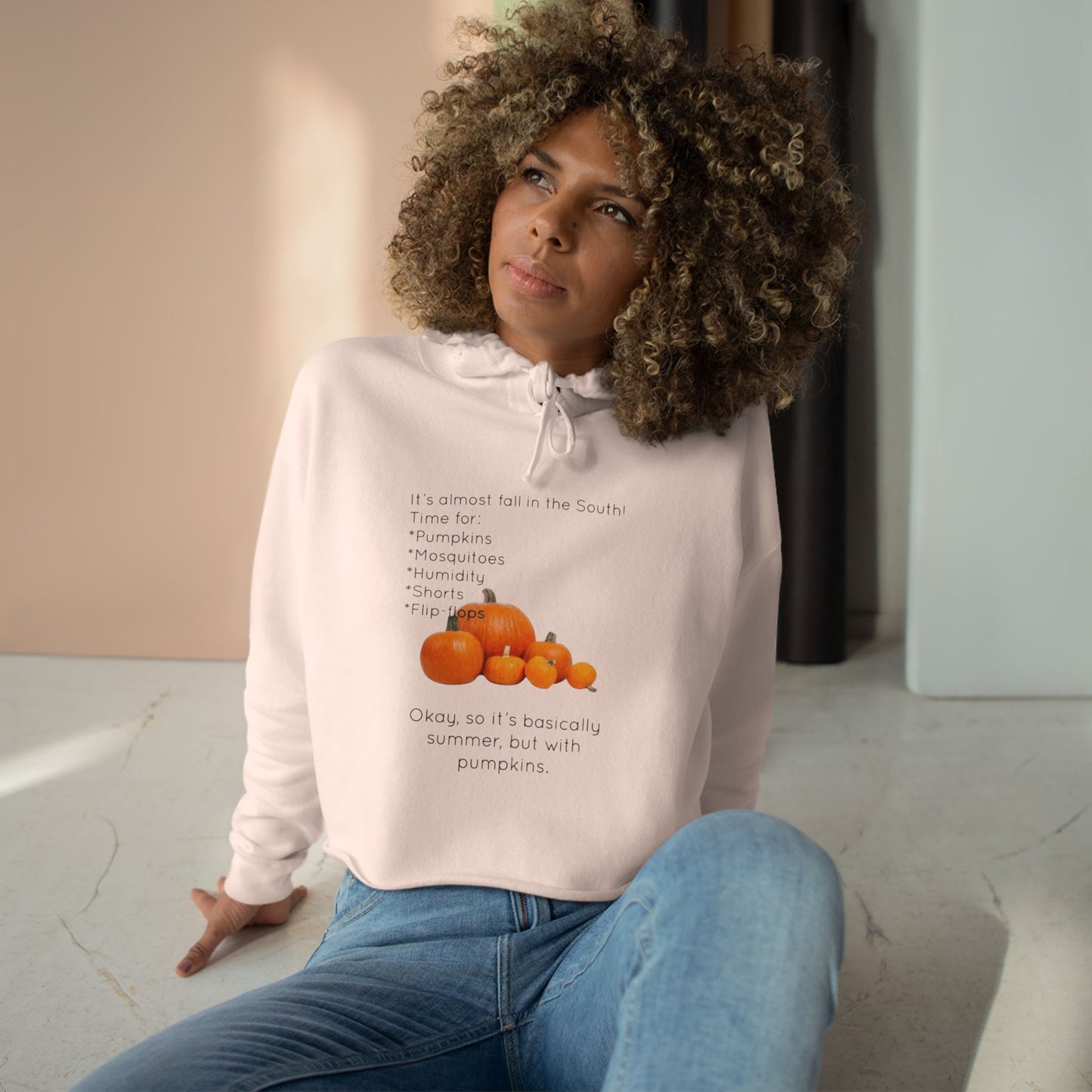 Fall In The South Women's Crop Hoodie