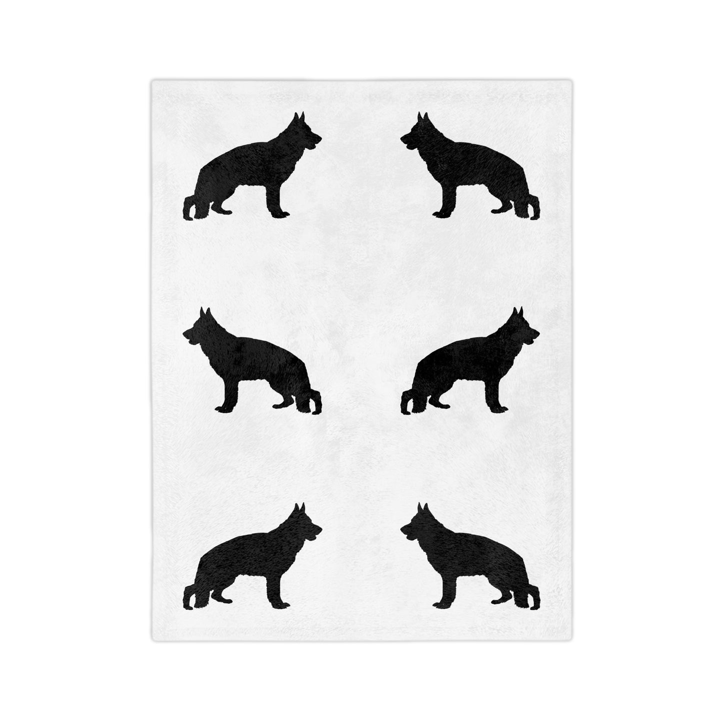 German Shepherd Silhouette Velveteen Microfiber Blanket
