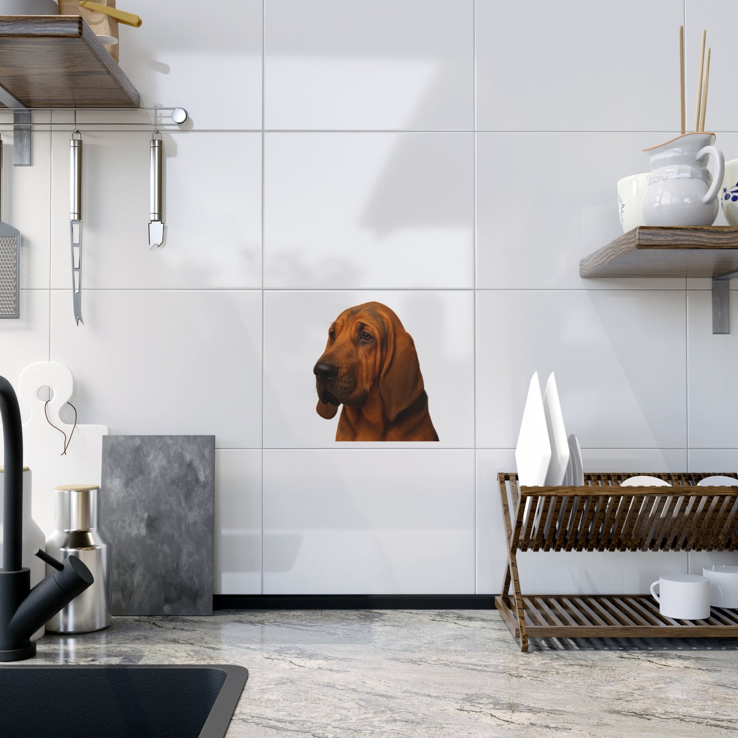 Bloodhound Head Ceramic Photo Tile