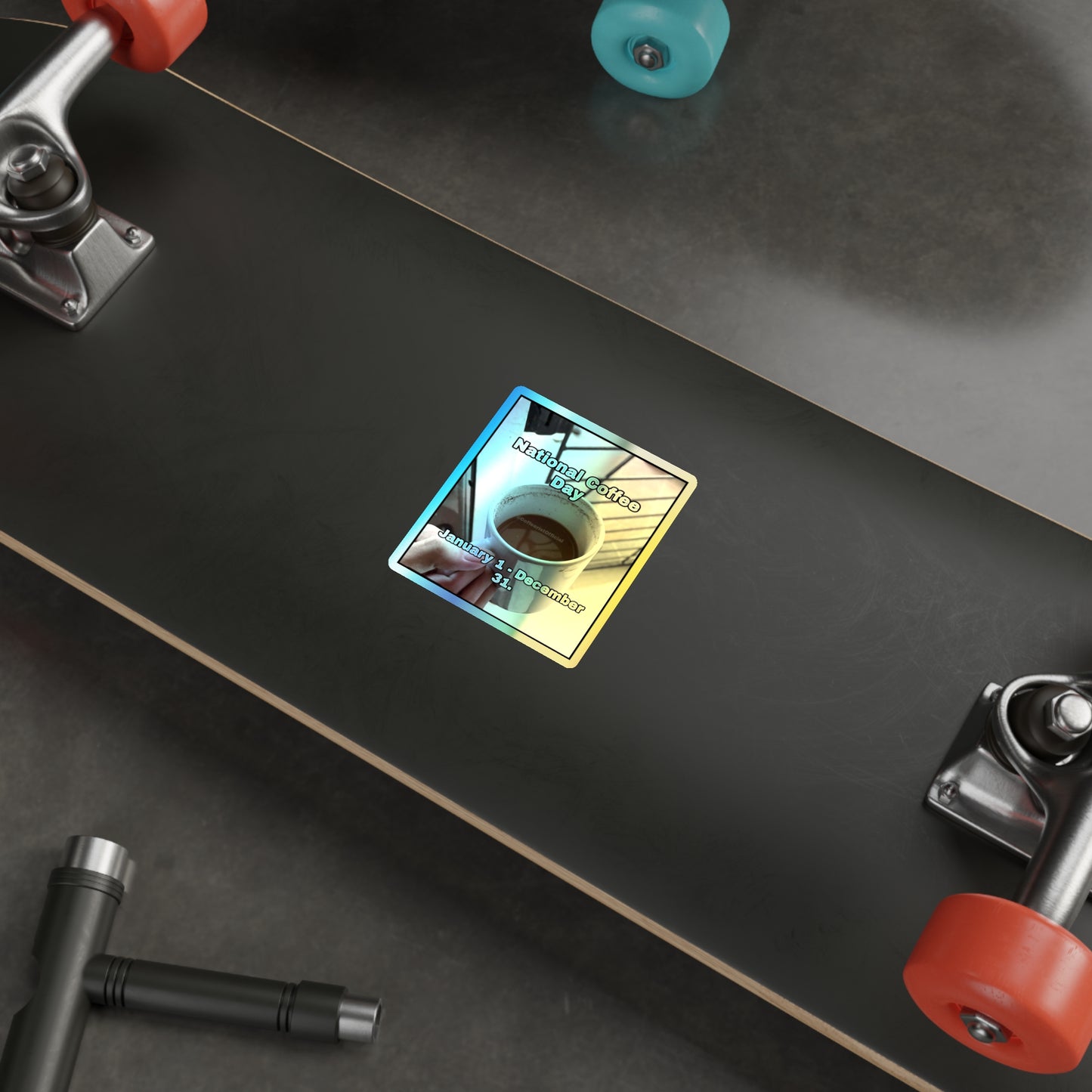 National Coffee Day Holographic Sticker