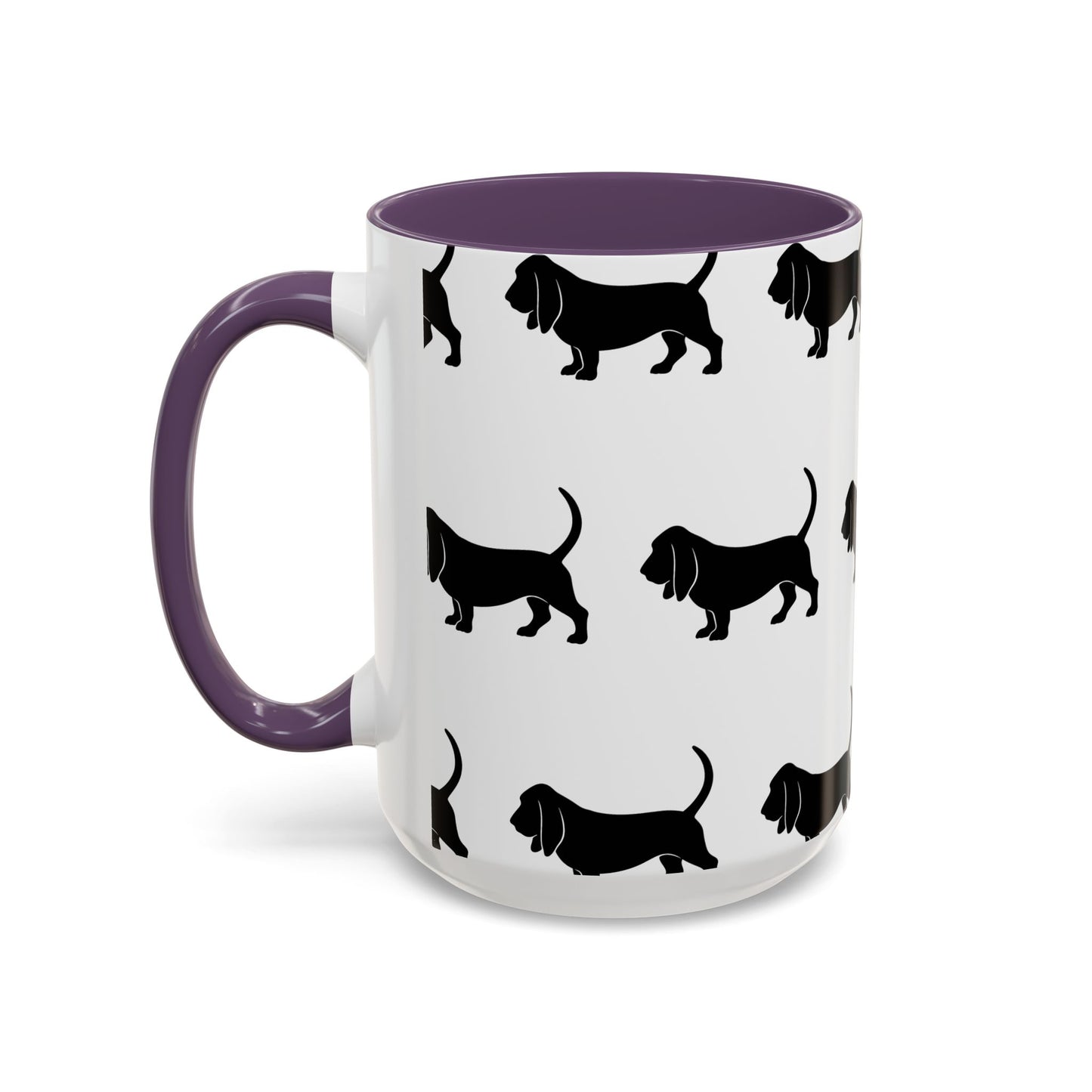 Basset Hound Silhouette 2-Tone Coffee Mug