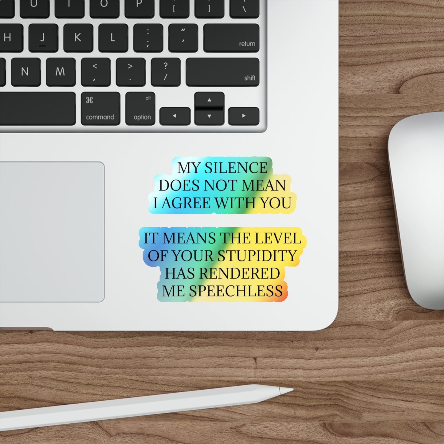 Speechless Holographic Sticker