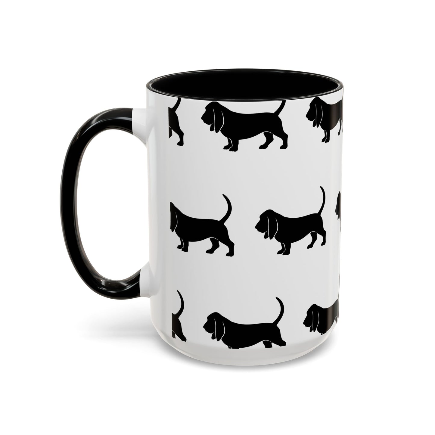 Basset Hound Silhouette 2-Tone Coffee Mug