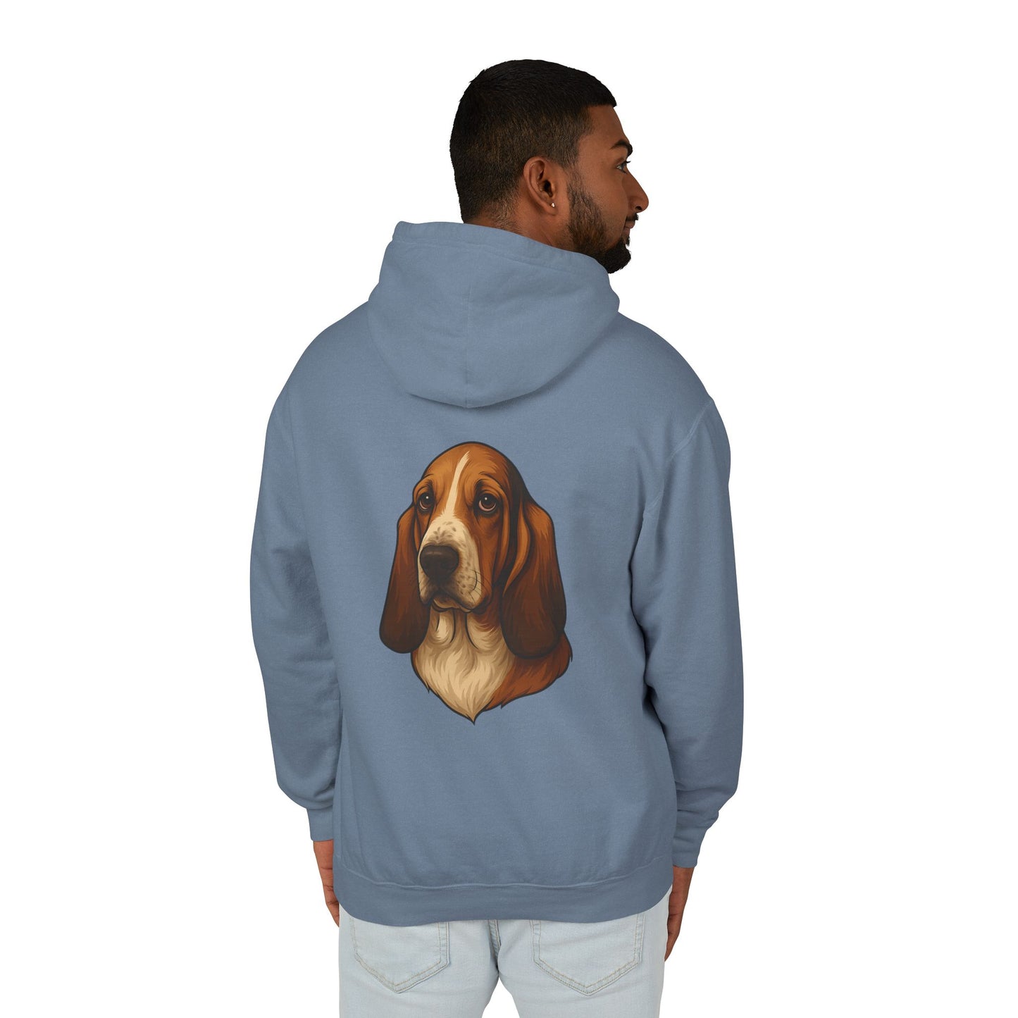 Basset Hound Head Unisex Lightweight Hoodie