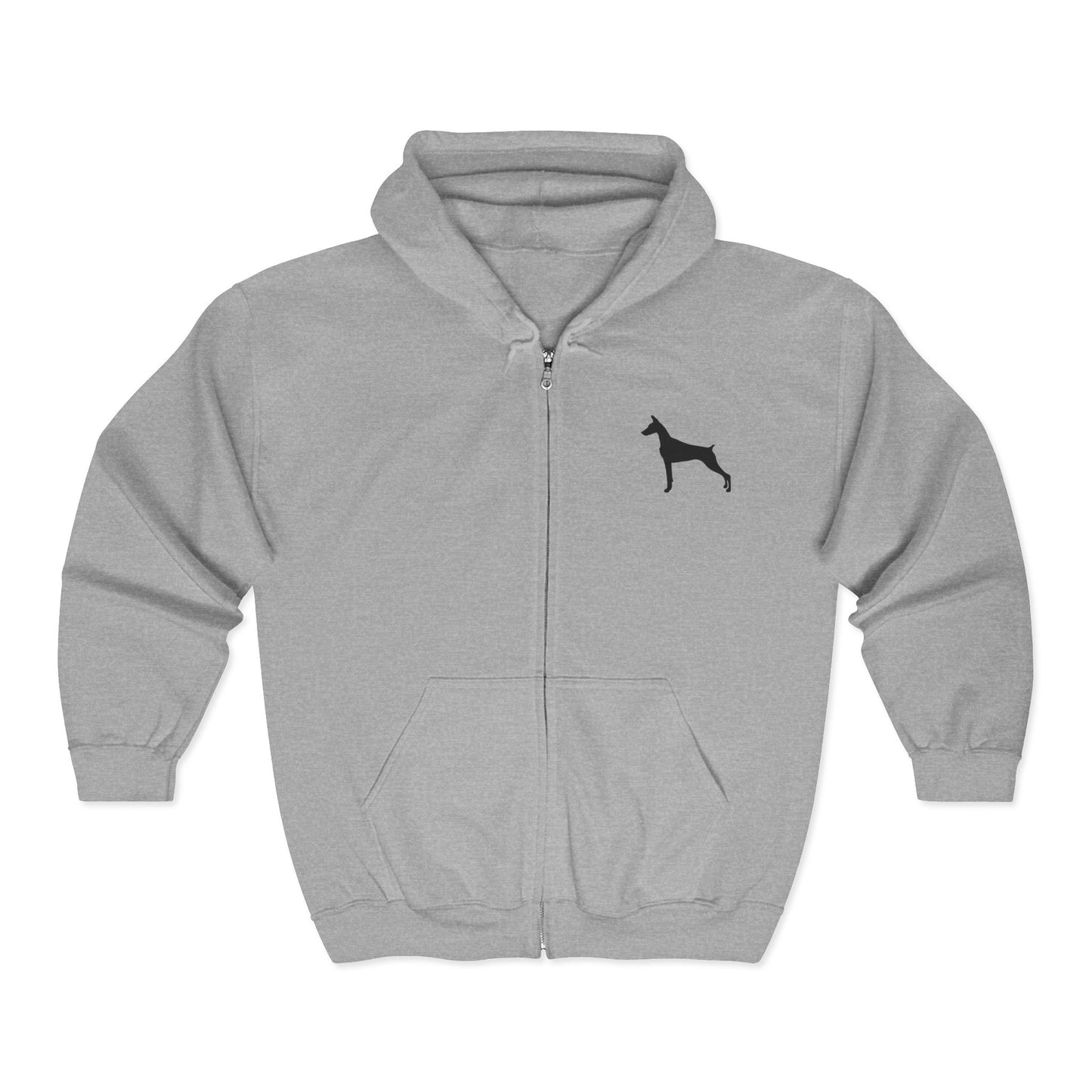 Doberman Silhouette Unisex Full Zip Hoodie