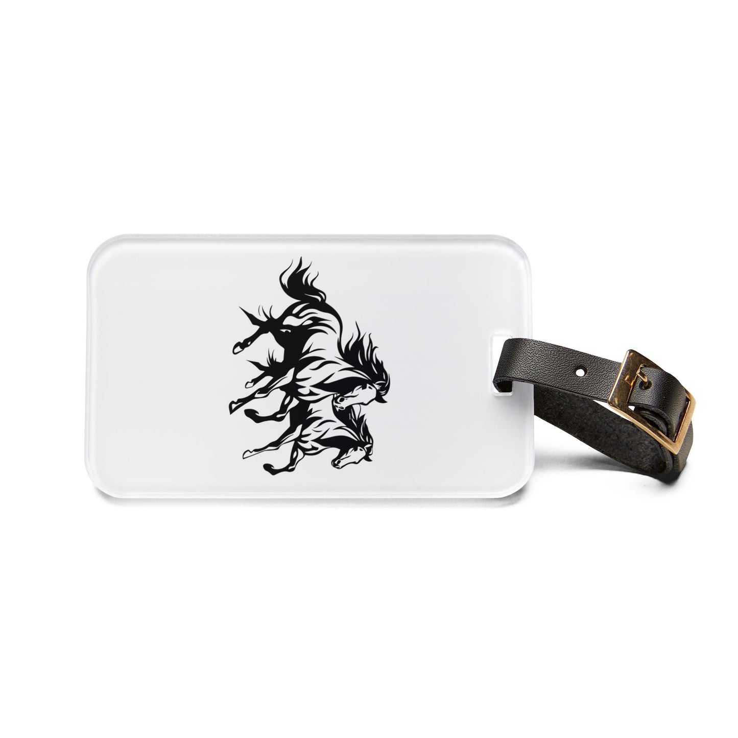 Horsin' Around Leather Strap Luggage Tag