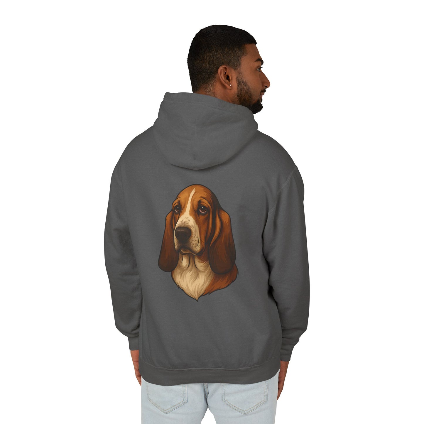 Basset Hound Head Unisex Lightweight Hoodie