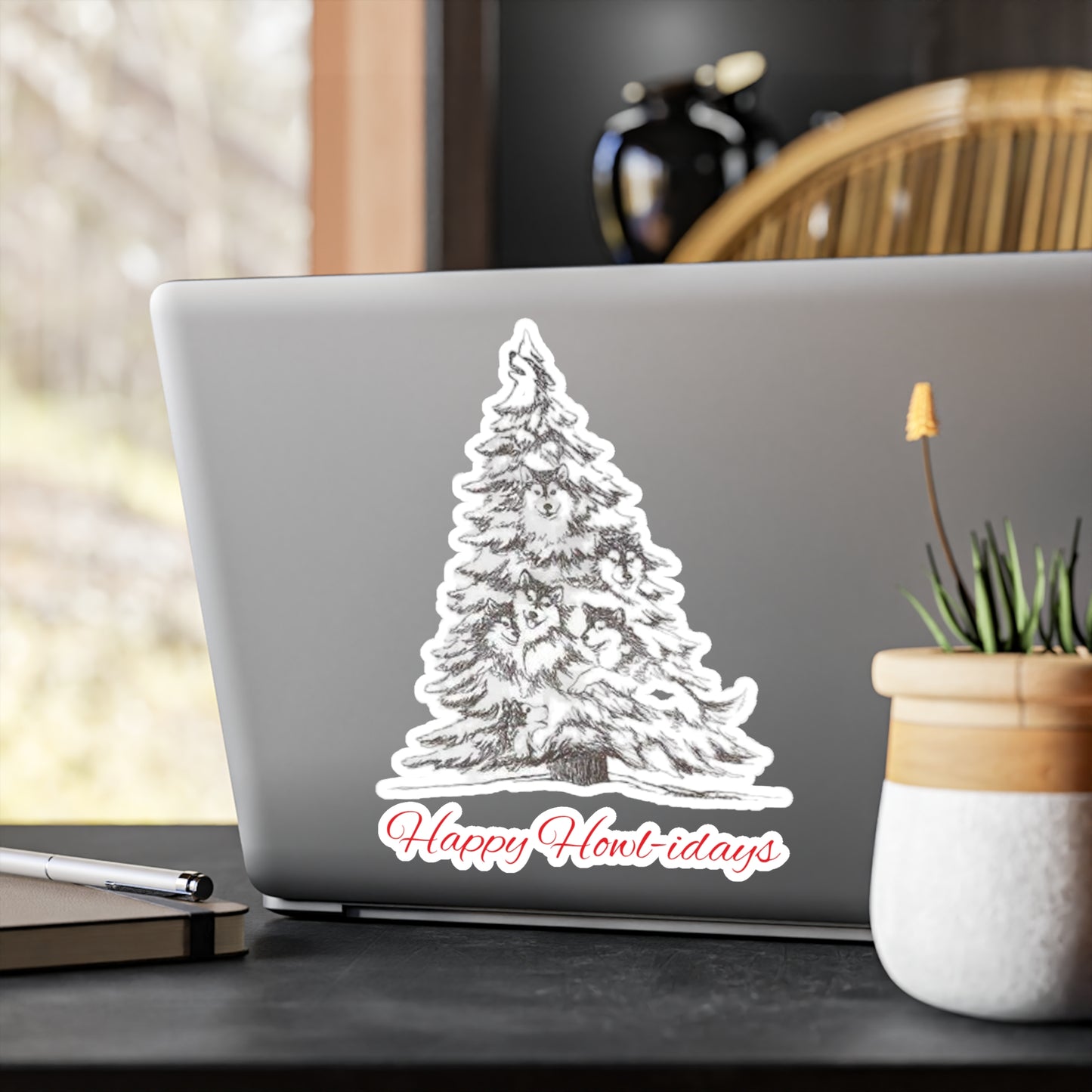 Happy Howl-idays Vinyl Decal
