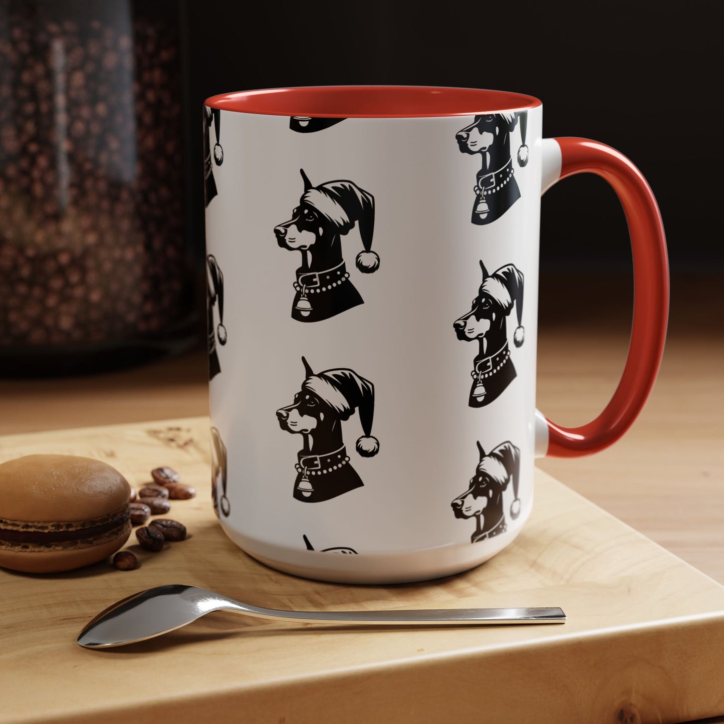 Santa Paws Doberman 2-Tone Coffee Mug