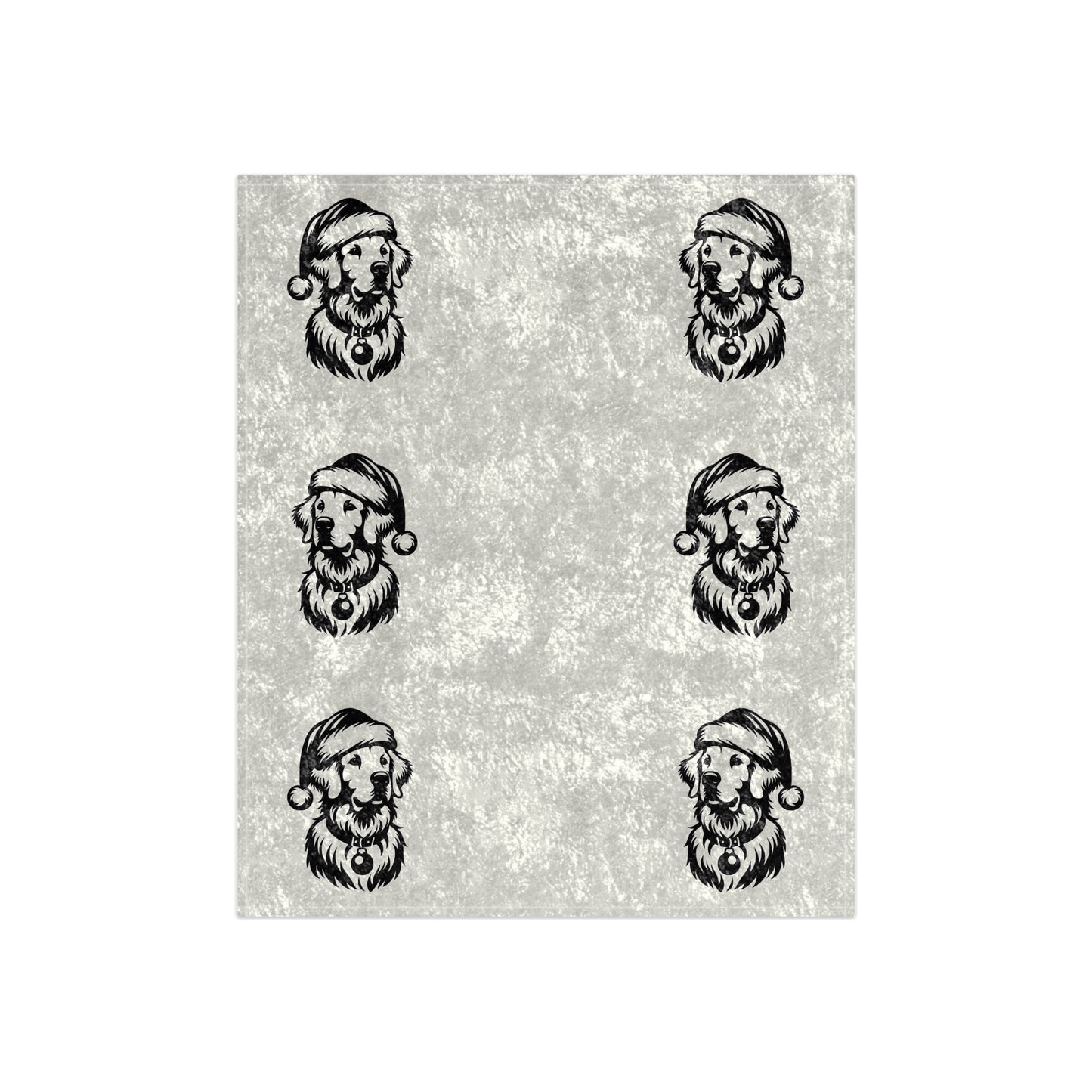 Santa Paws Golden Crushed Velvet Blanket
