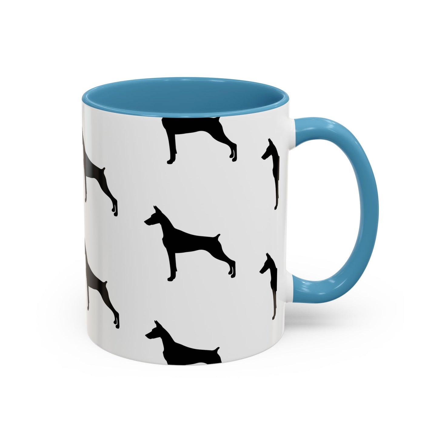 Doberman Silhouette 2-Tone Coffee Mug