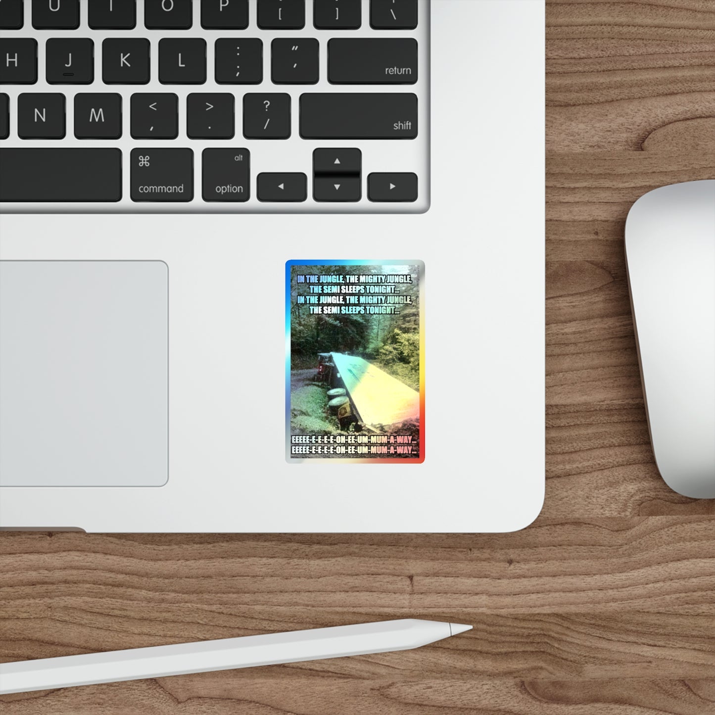 Semi Sleeps Holographic Sticker