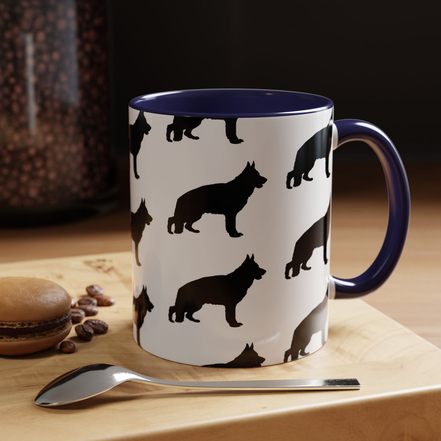 German Shepherd Silhouette 2-Tone Coffee Mug